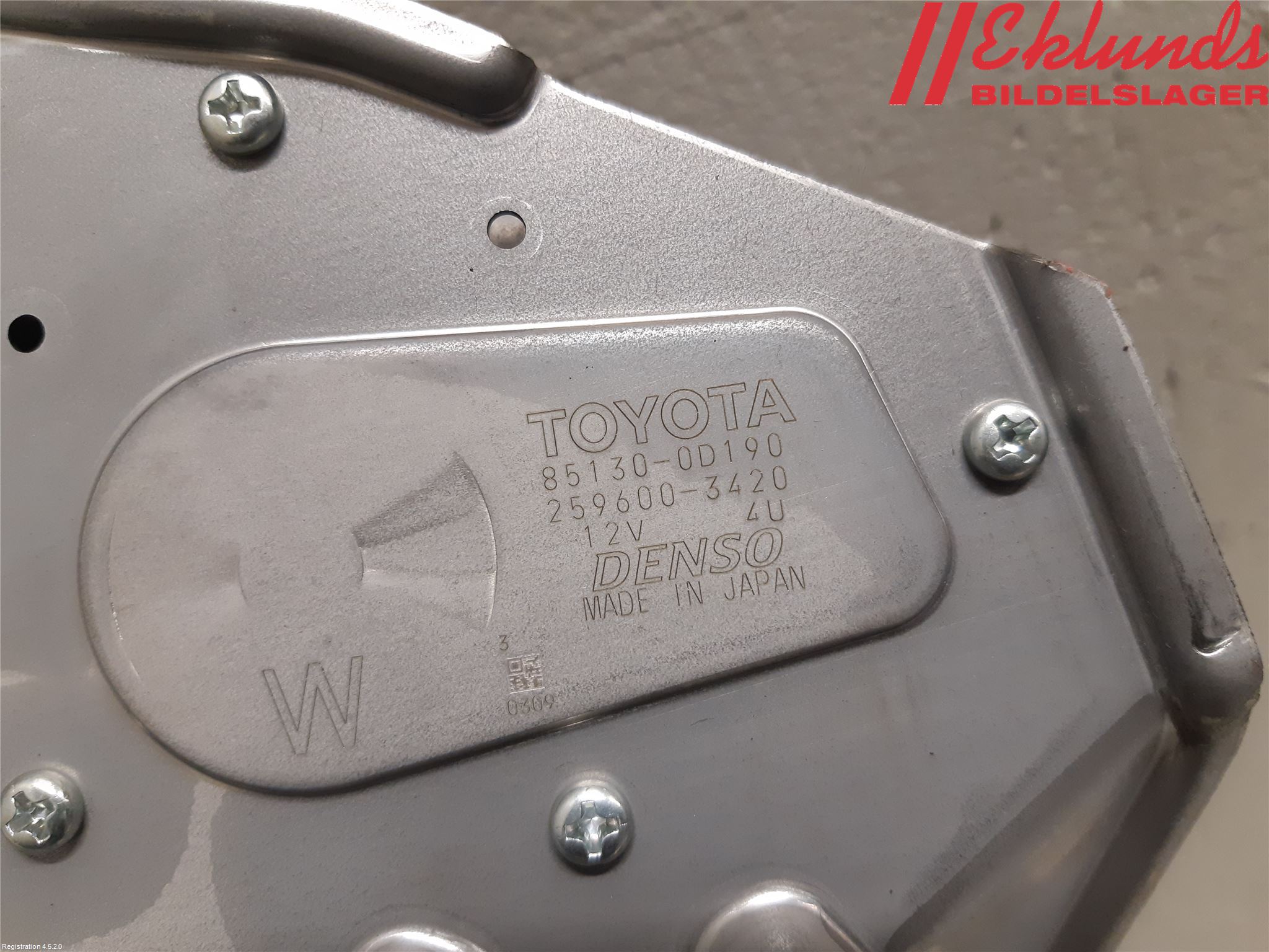 Toyota YARIS XP130 15-20 Torkarmotor Baklucka