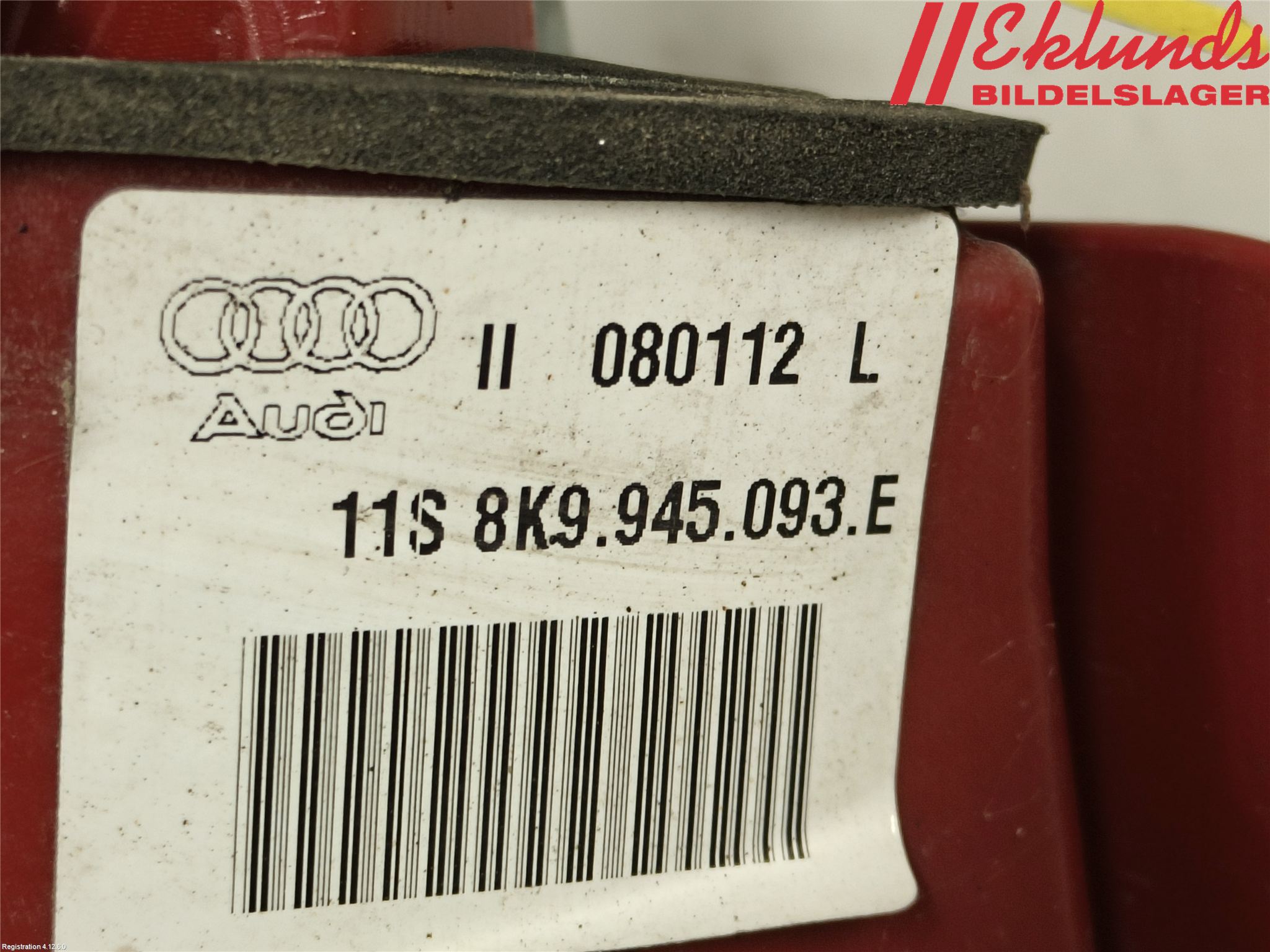 Audi A4/S4 08-11 Bakljus Lucka Vä