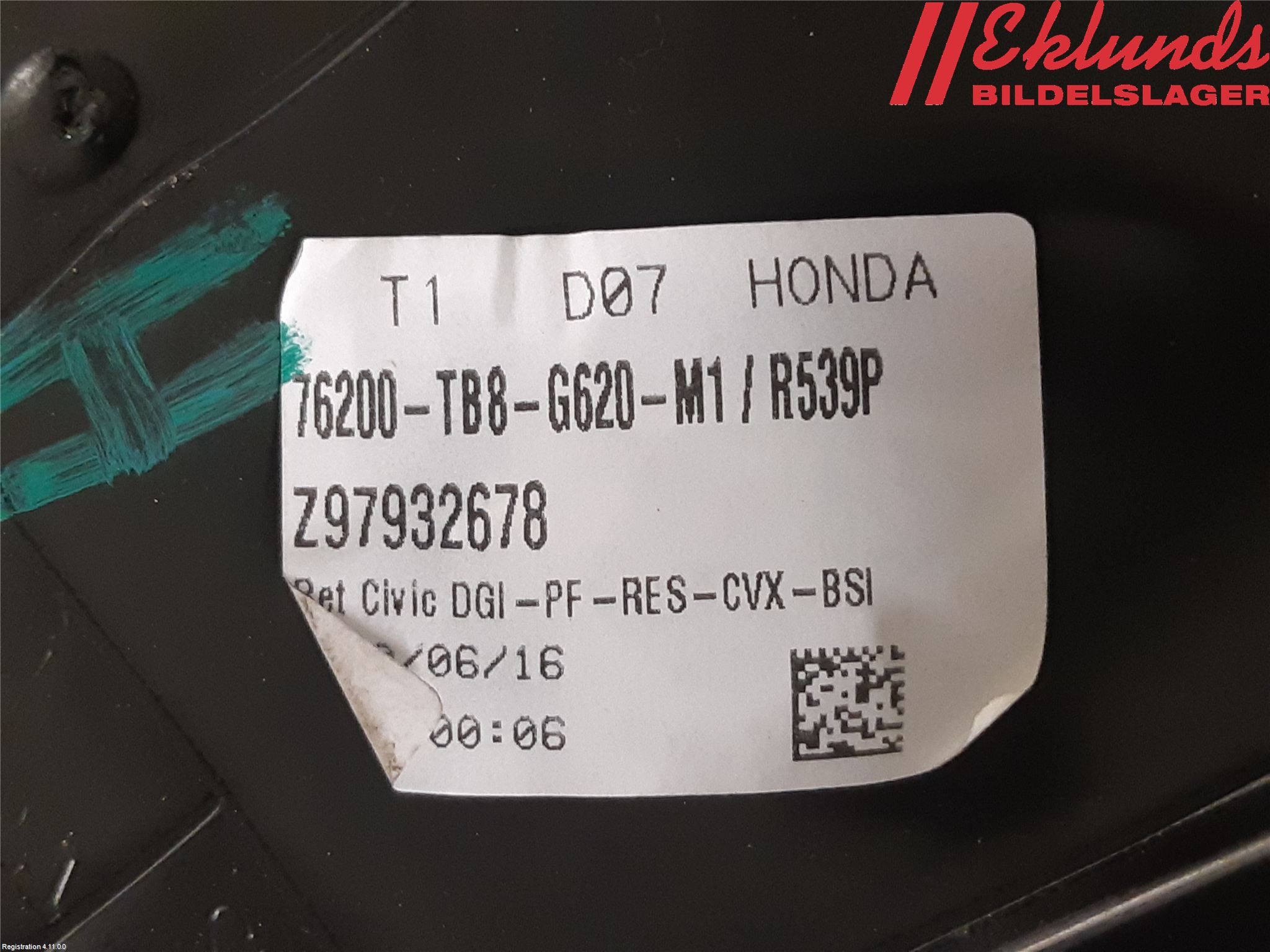 Honda CIVIC 12-16 Spegel Yttre El Hö