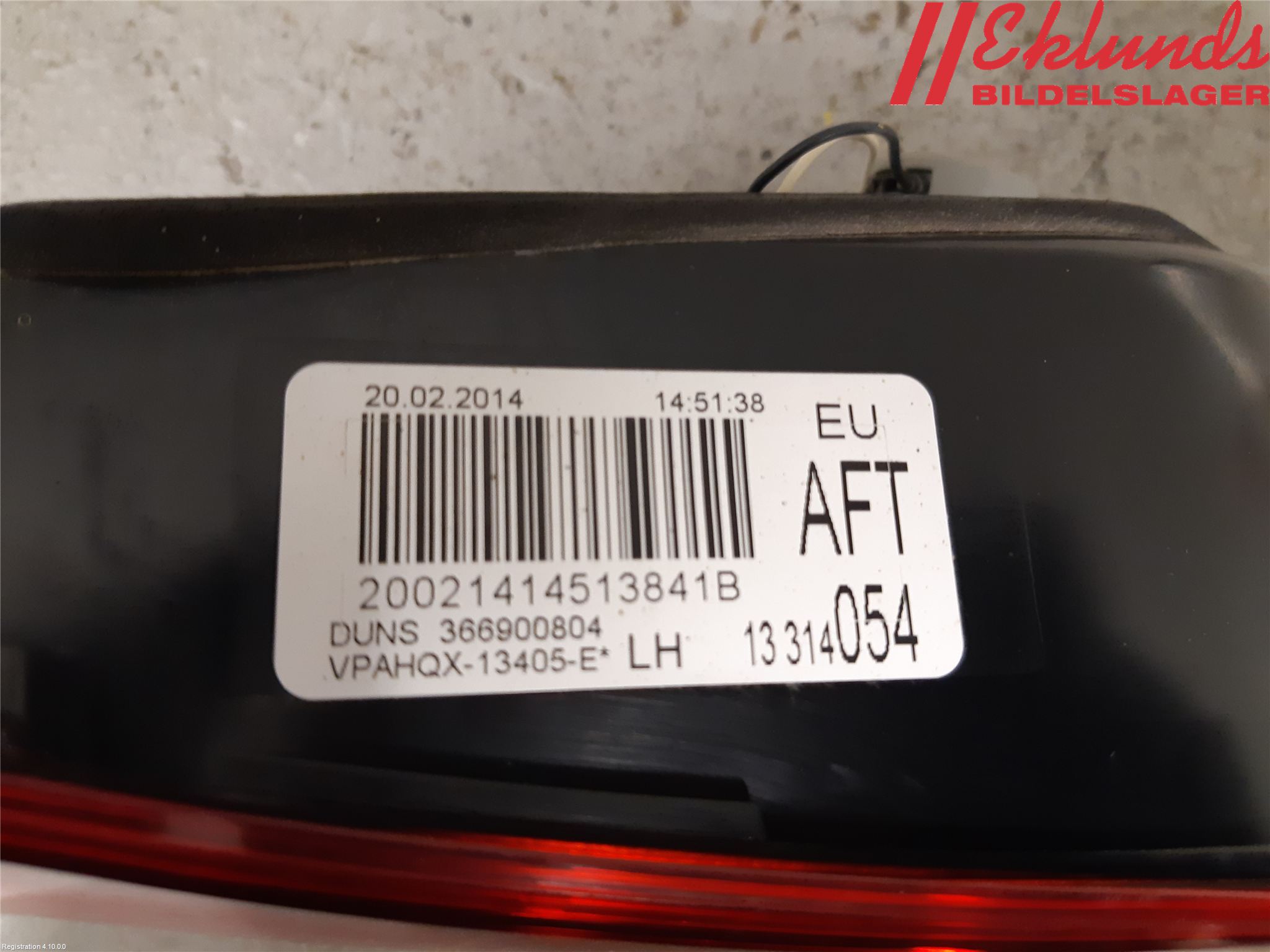 Opel ASTRA J 10-15 Bakljus Lucka Vä