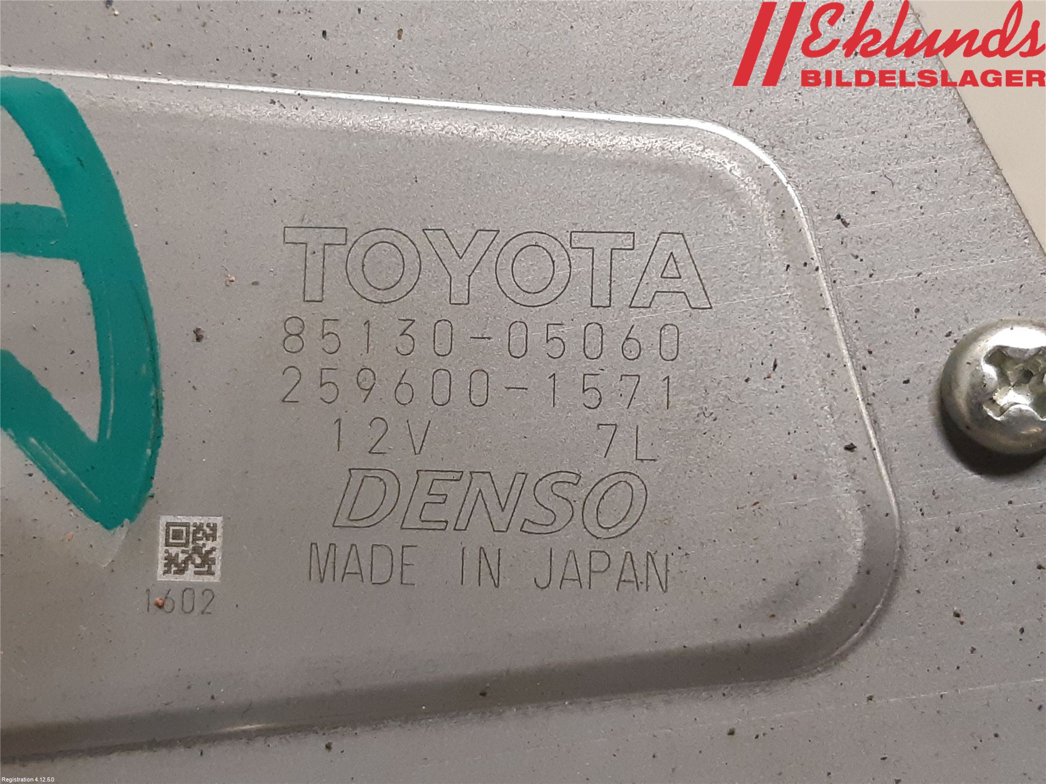 Toyota AVENSIS 09-15 Torkarmotor Baklucka