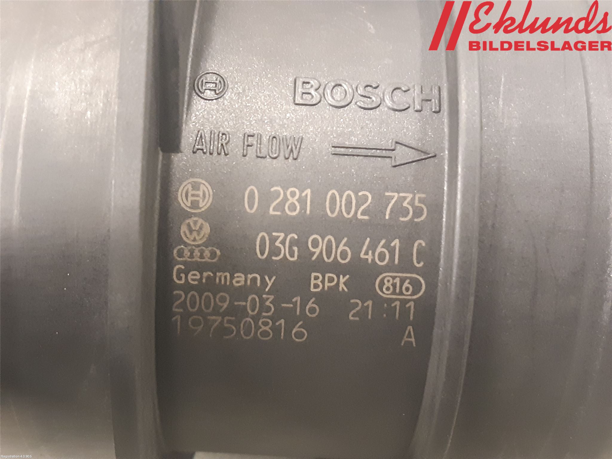 Audi A4/S4 08-11 Injluftmassamätare