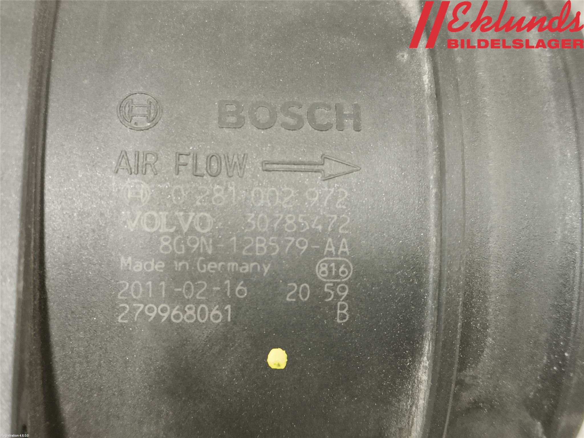 Volvo XC60 09-13 Injluftmängdmätare