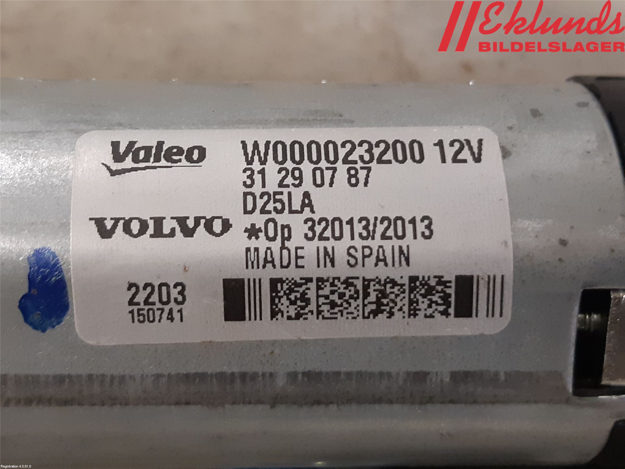 Volvo V70 14-16 Torkarmotor Baklucka