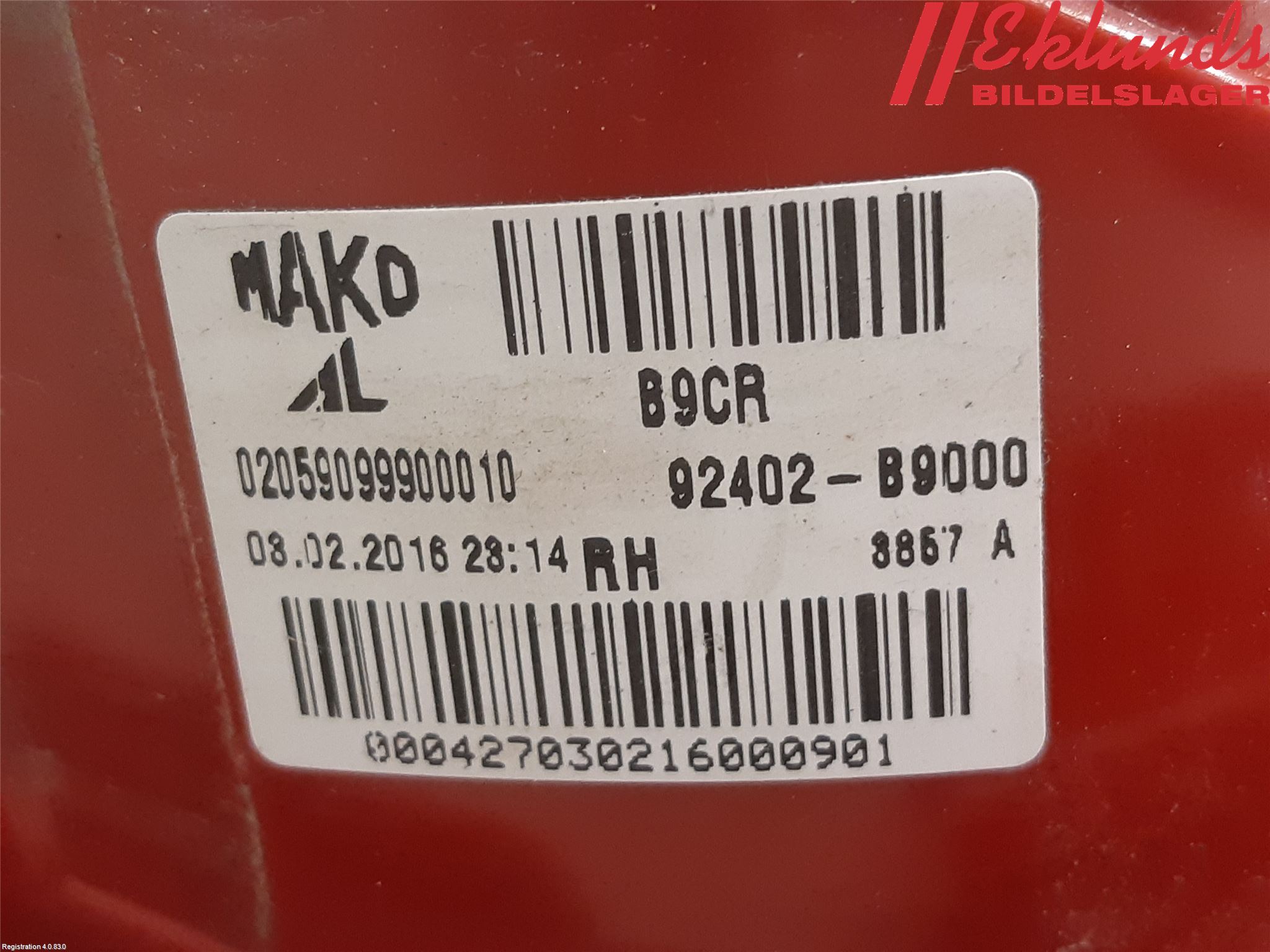 Hyundai i10 BA 14-16 Bakljus Höger