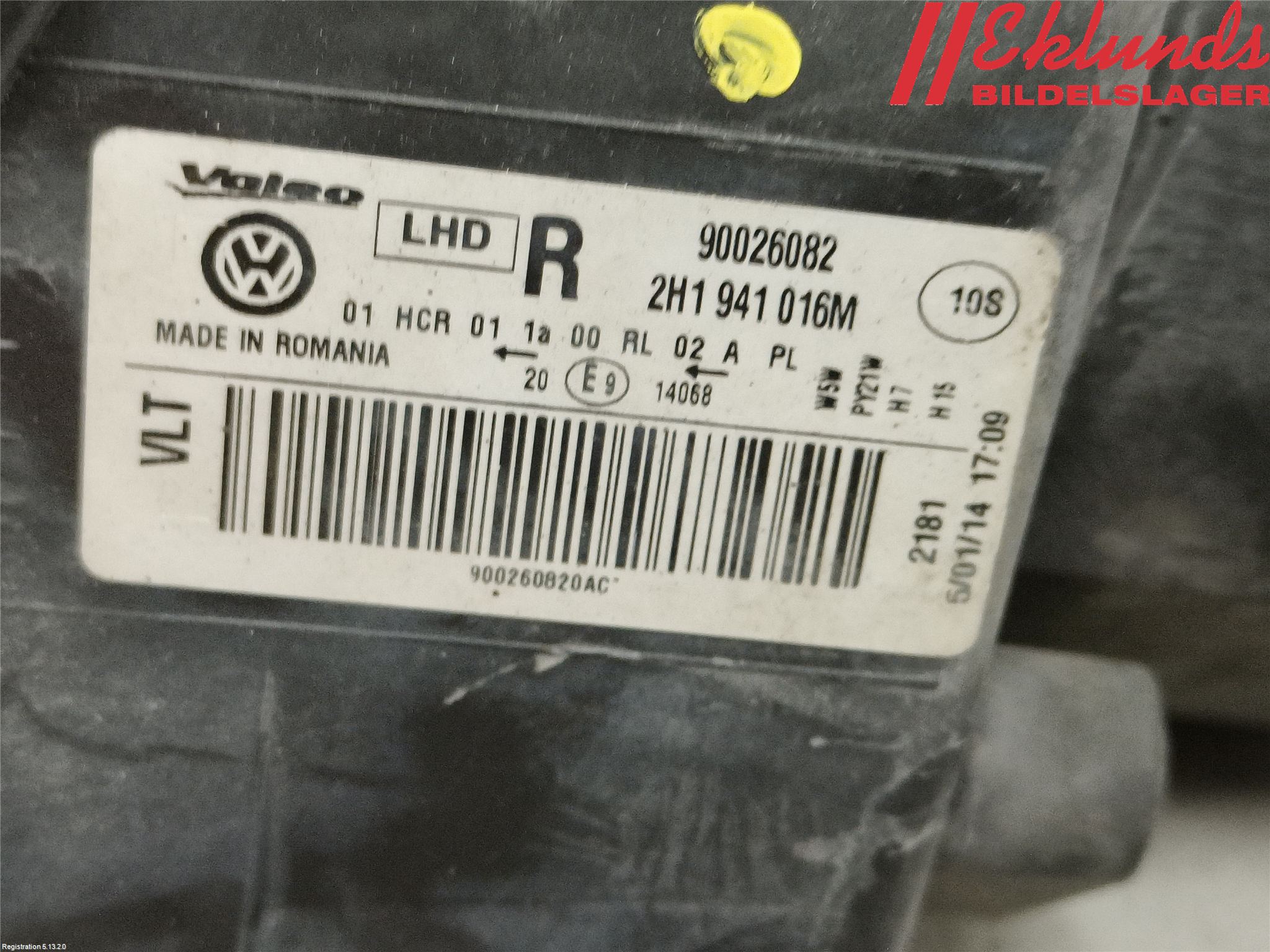 Volkswagen VW AMAROK 2H 10-22 Strålkastare Höger