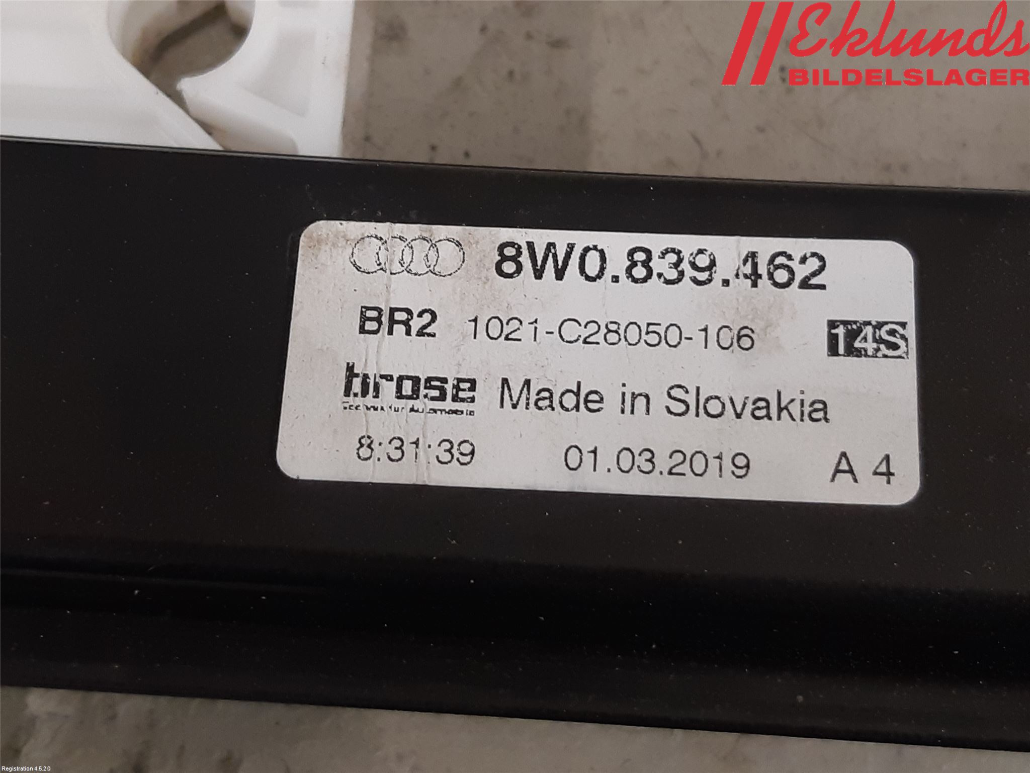 Audi A4/S4 B9 16-19 Fönsterhiss El Kompl