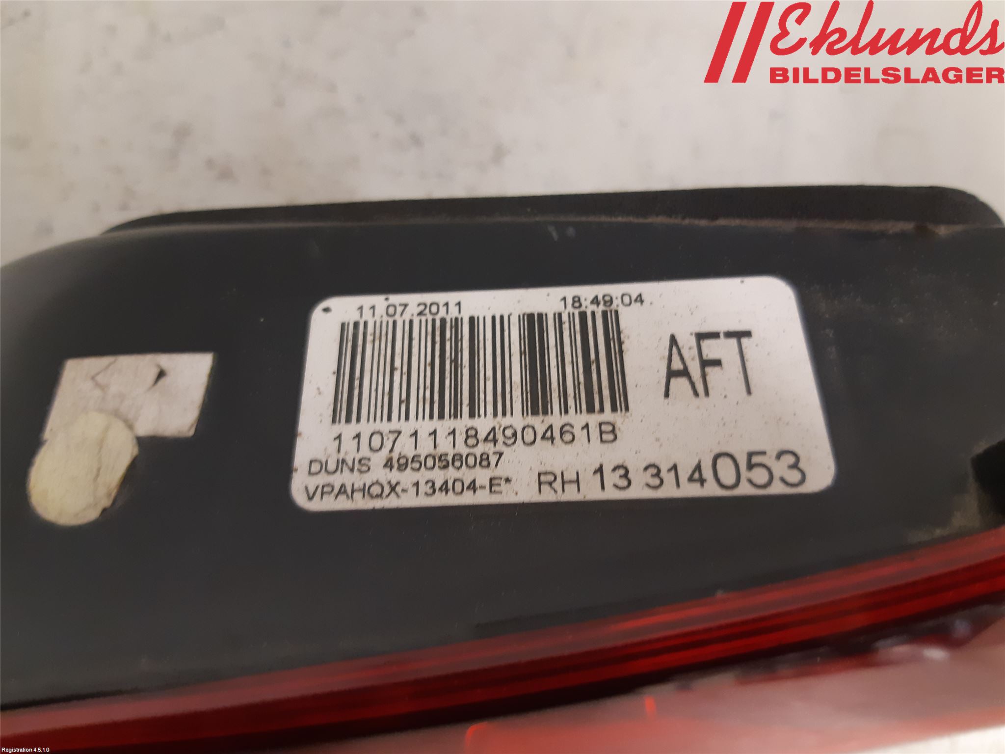 Opel ASTRA J 10-15 Bakljus Lucka Hö