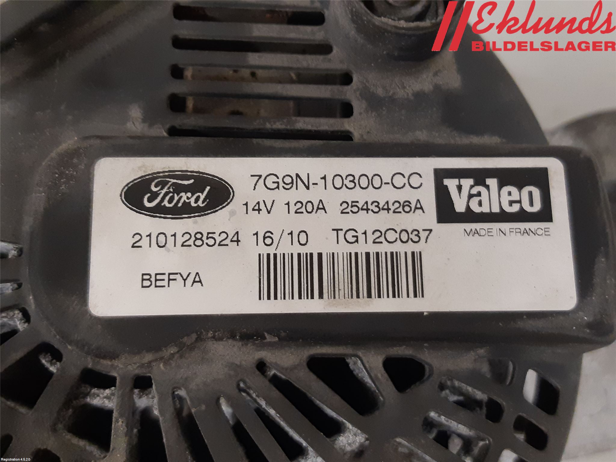 Ford FIESTA 09-12 Generator
