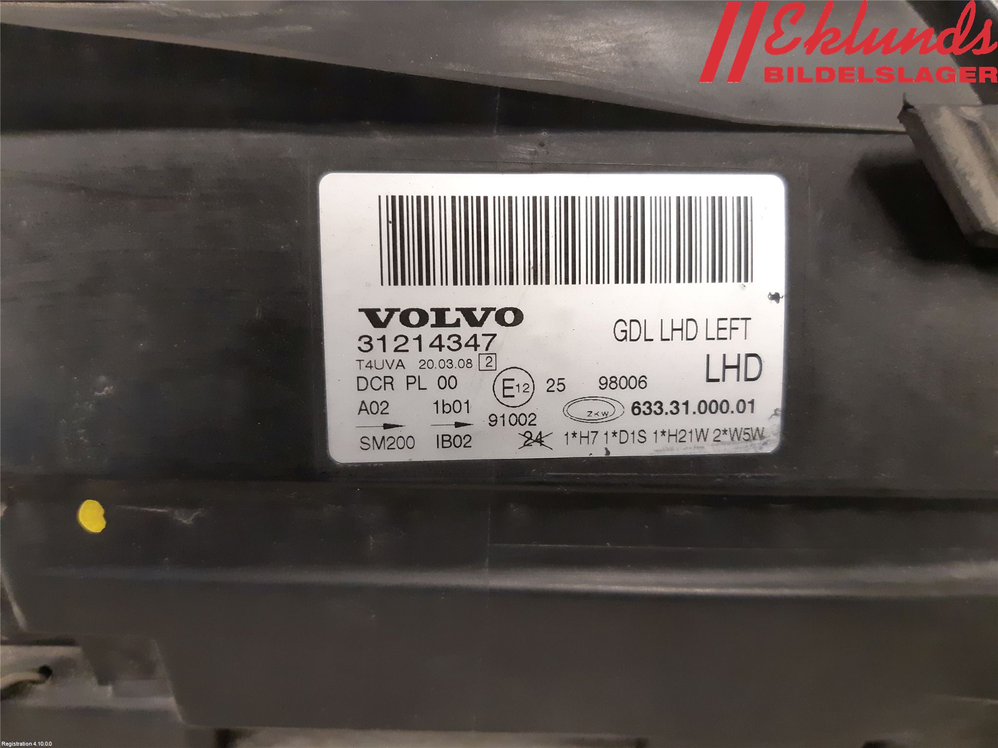 Volvo V70 08-13 Strålkastare Vänster