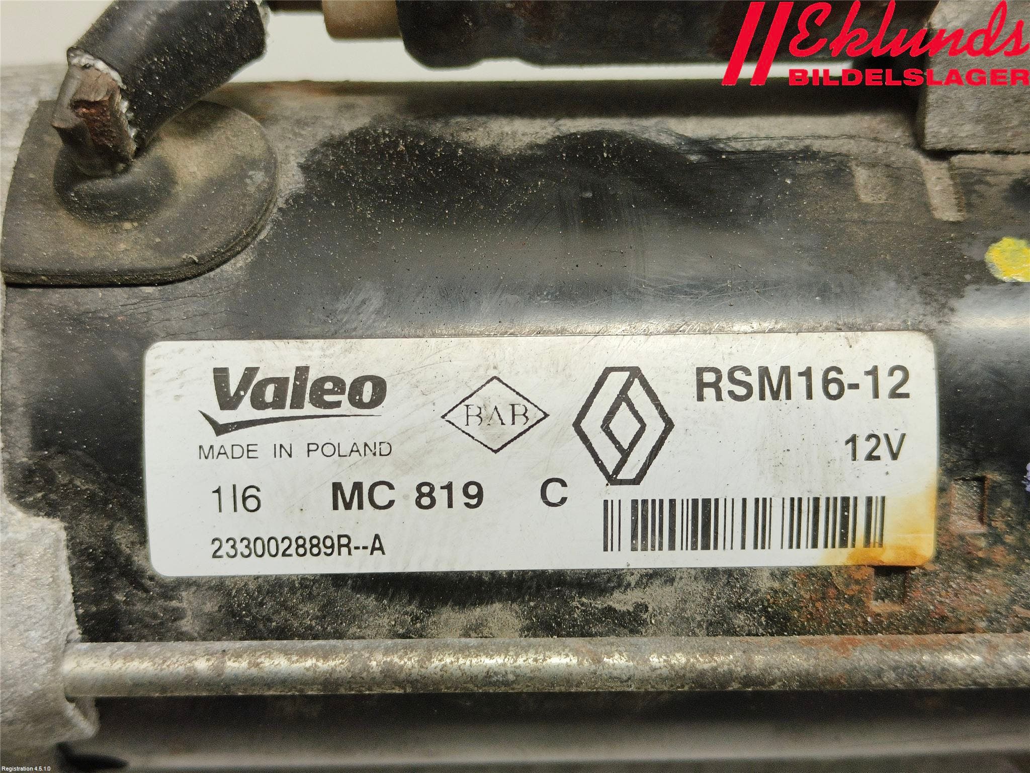 Opel VIVARO 15-19 Startmotor Diesel