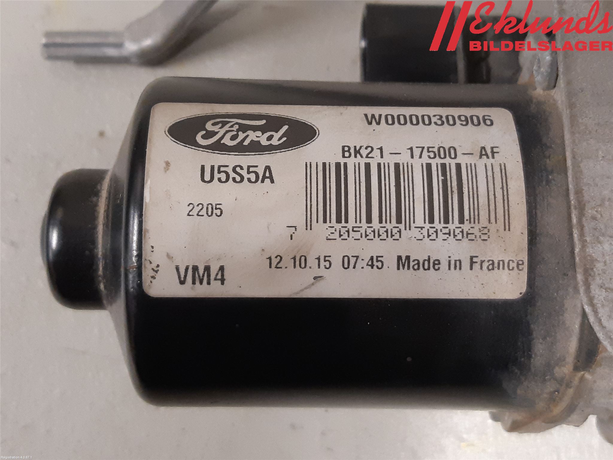 Ford TRANSIT/TOURNEO CUSTOM 13-24 Torkarmotor Vindruta