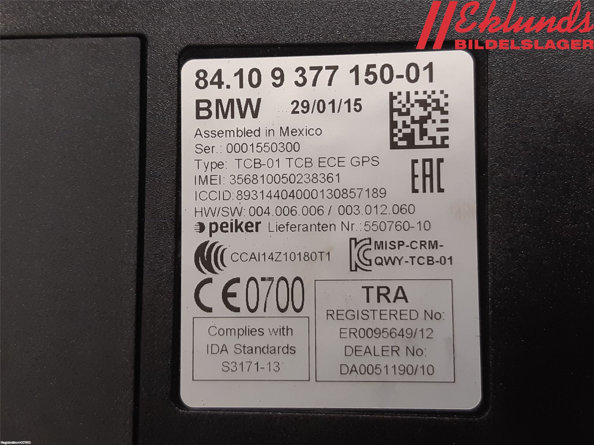 BMW X4 F26 14-18 Styrenhet Övrigt