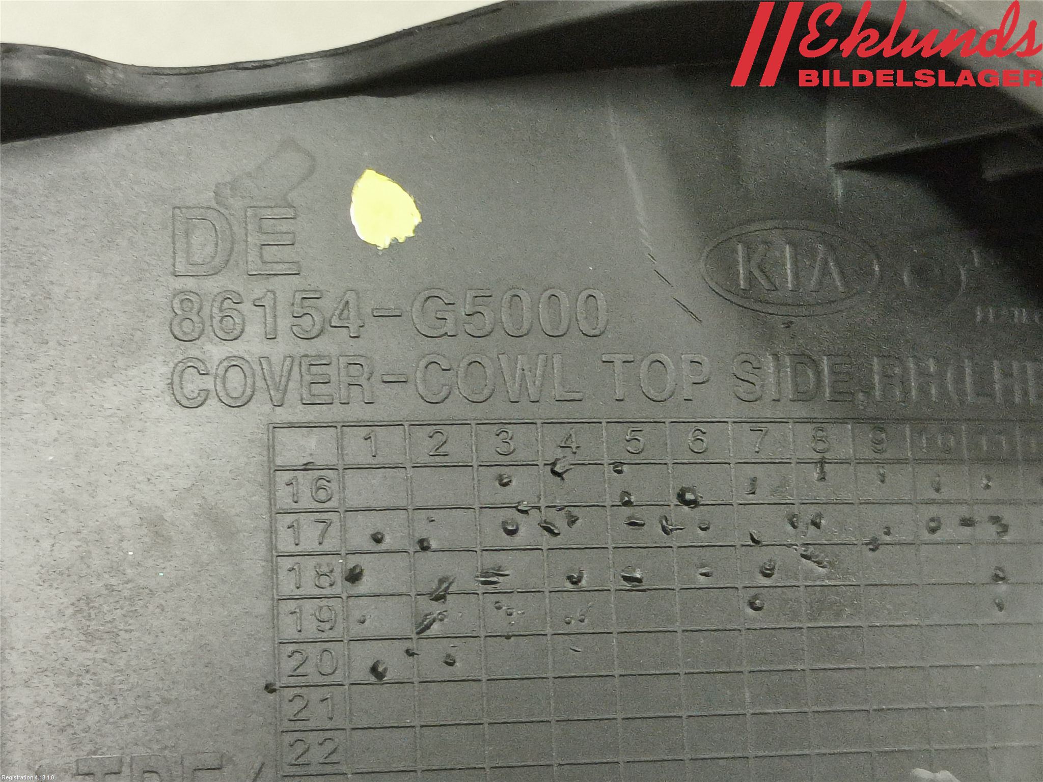 Kia NIRO (DE) 17-22 Torpedplåt-Torpedplast