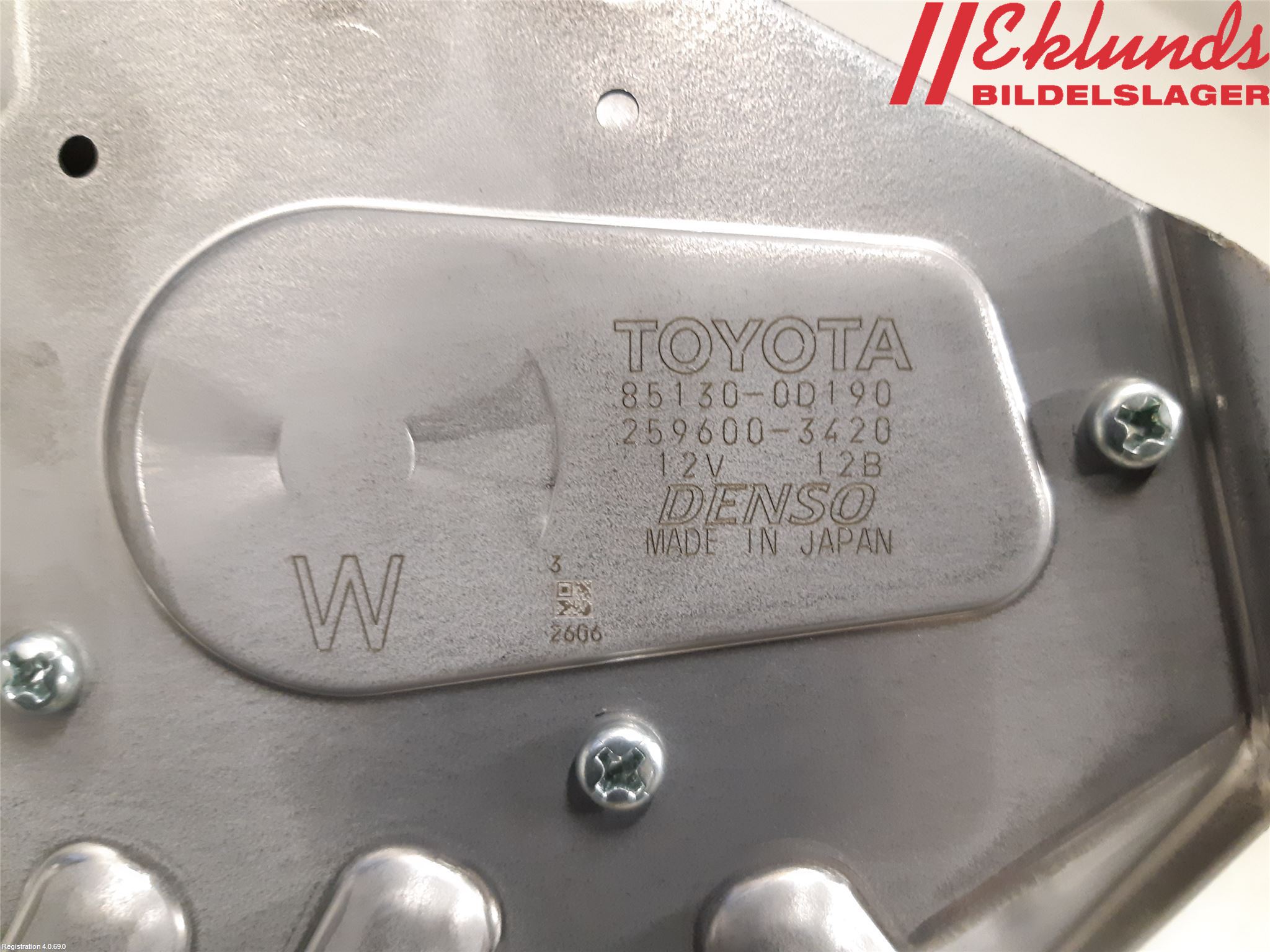 Toyota YARIS XP130 15-20 Torkarmotor Baklucka