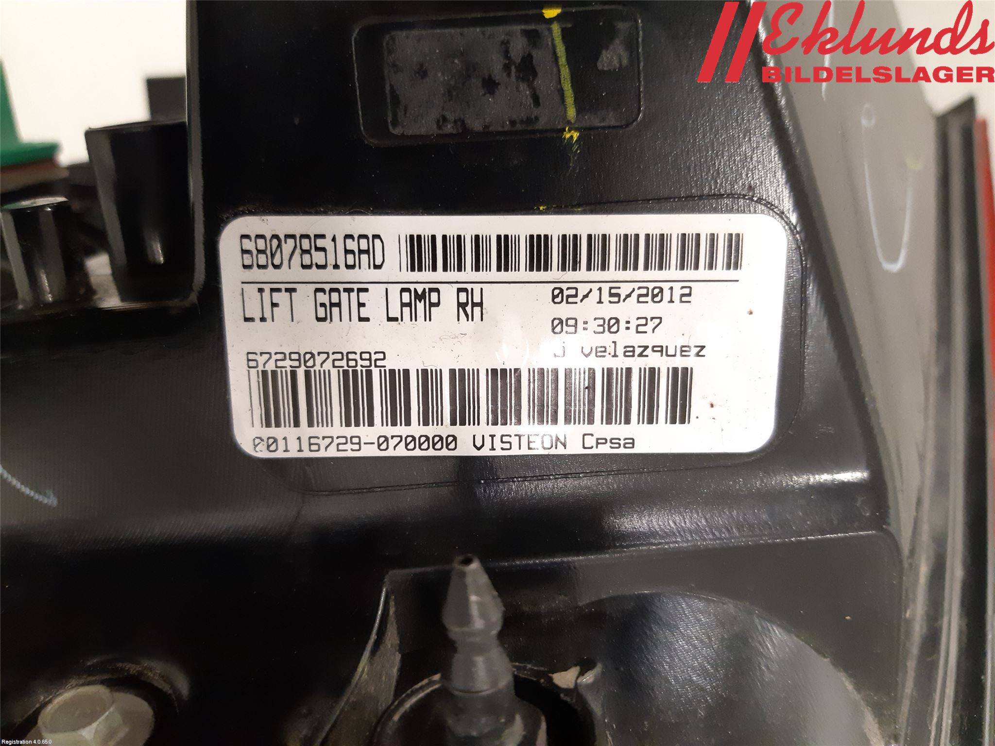 Fiat FREEMONT Bakljus Lucka Hö