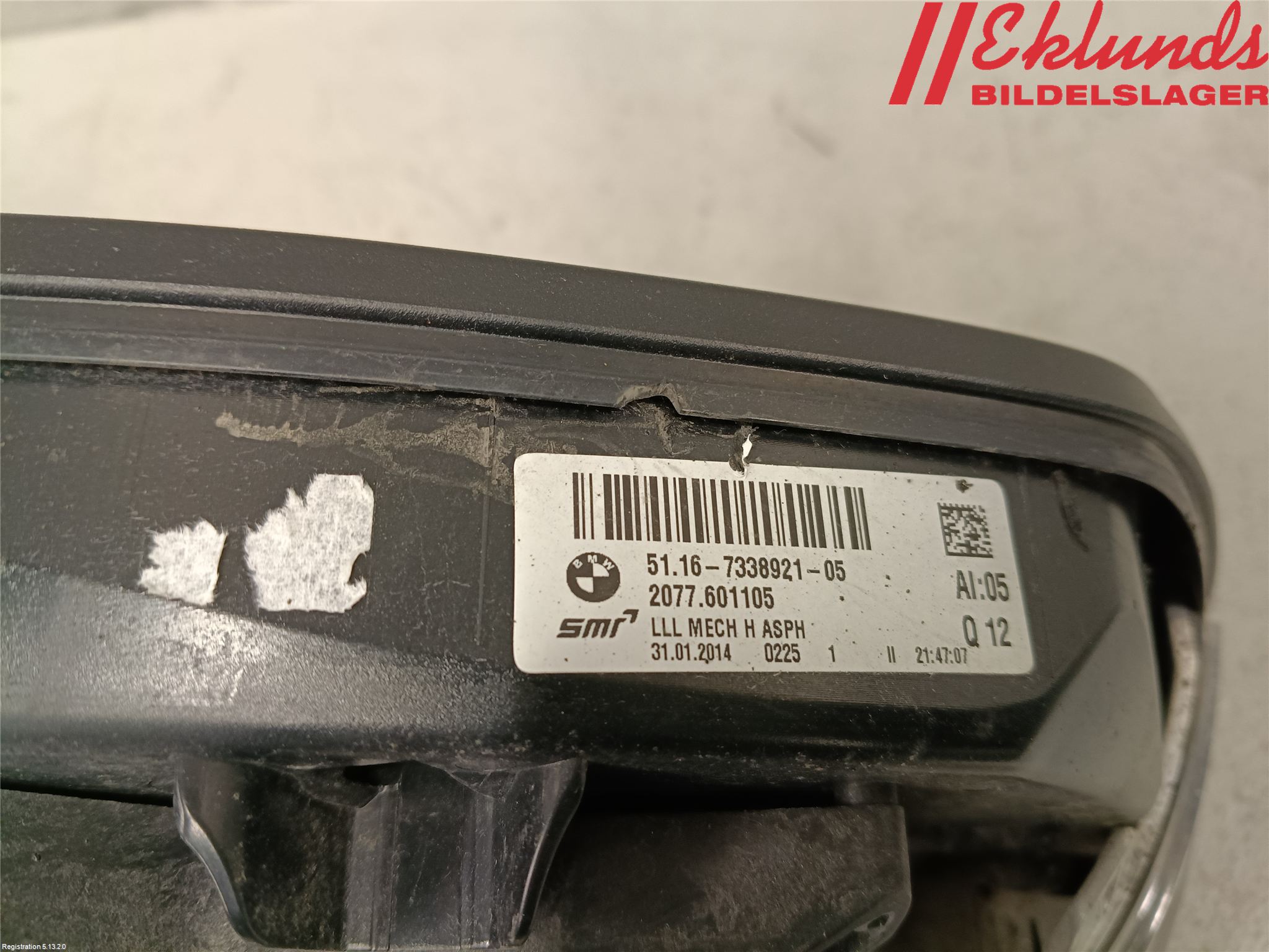 BMW 3 F30/F31/F80 12-19 Spegel Yttre El Vä