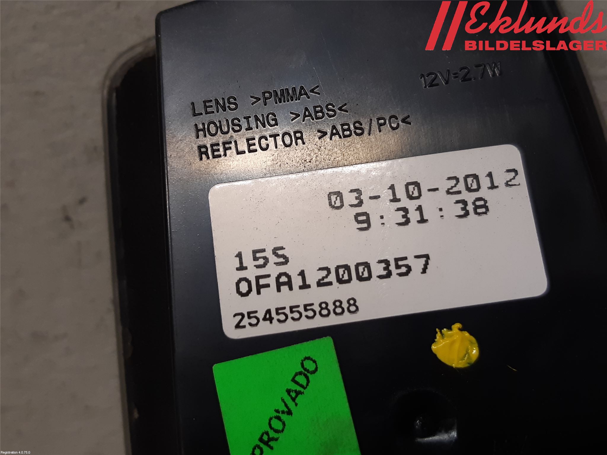 Audi A1/S1 11-18 Bakljus Vänster