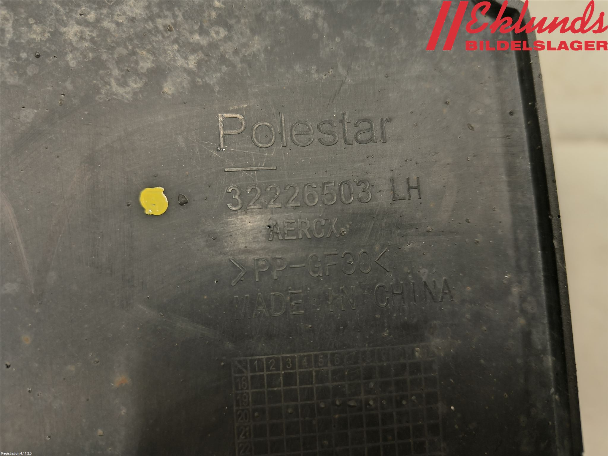 Polestar 2 20- Hasplåt Plåt-Plast
