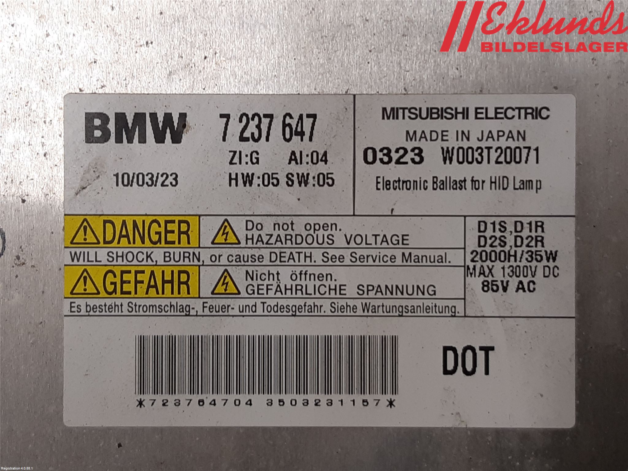 BMW 5 F10/F11/F18 09-17 Styrenhet Strålkastare