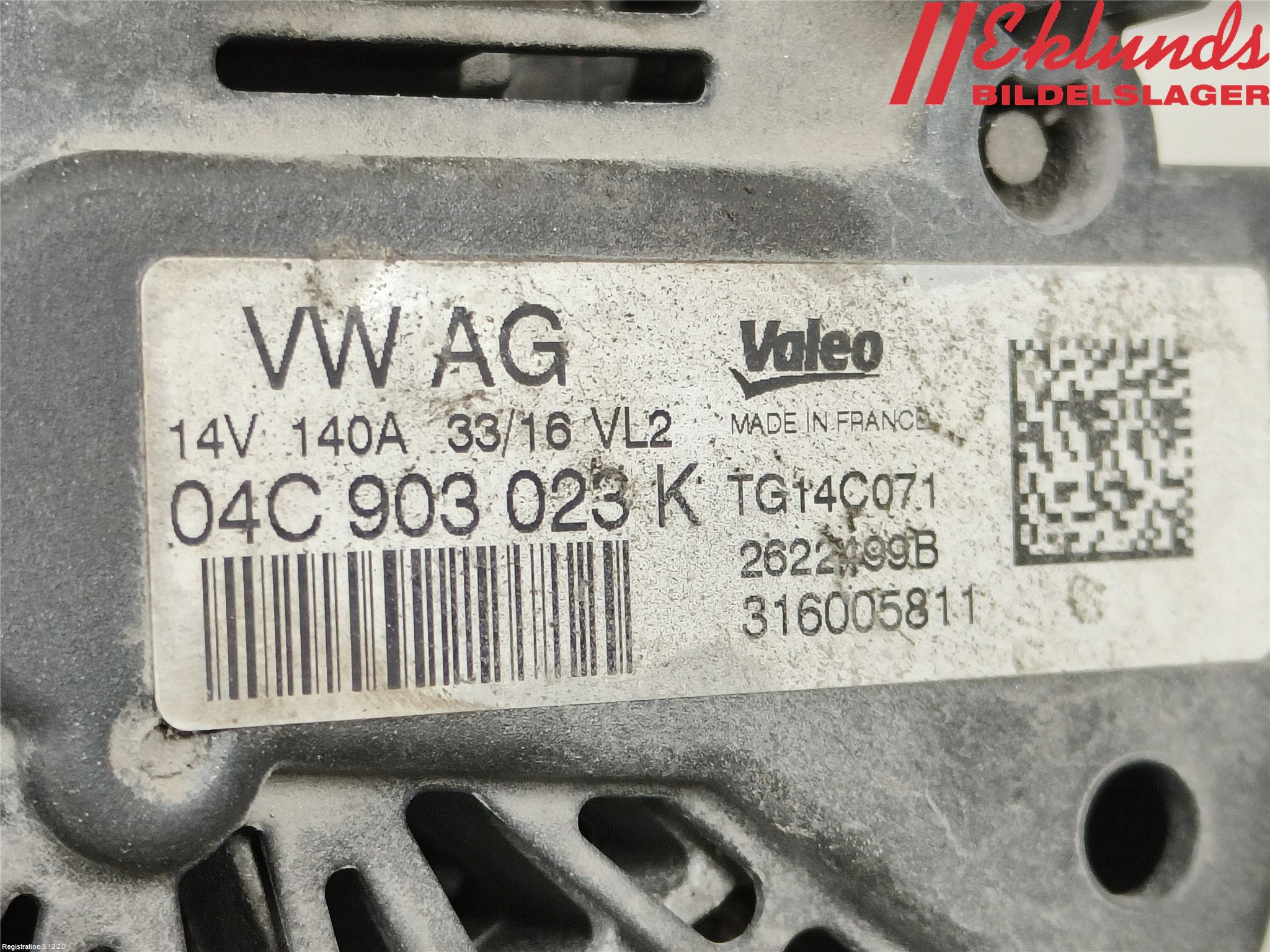 Volkswagen VW GOLF / E-GOLF VII 13-20 Generator
