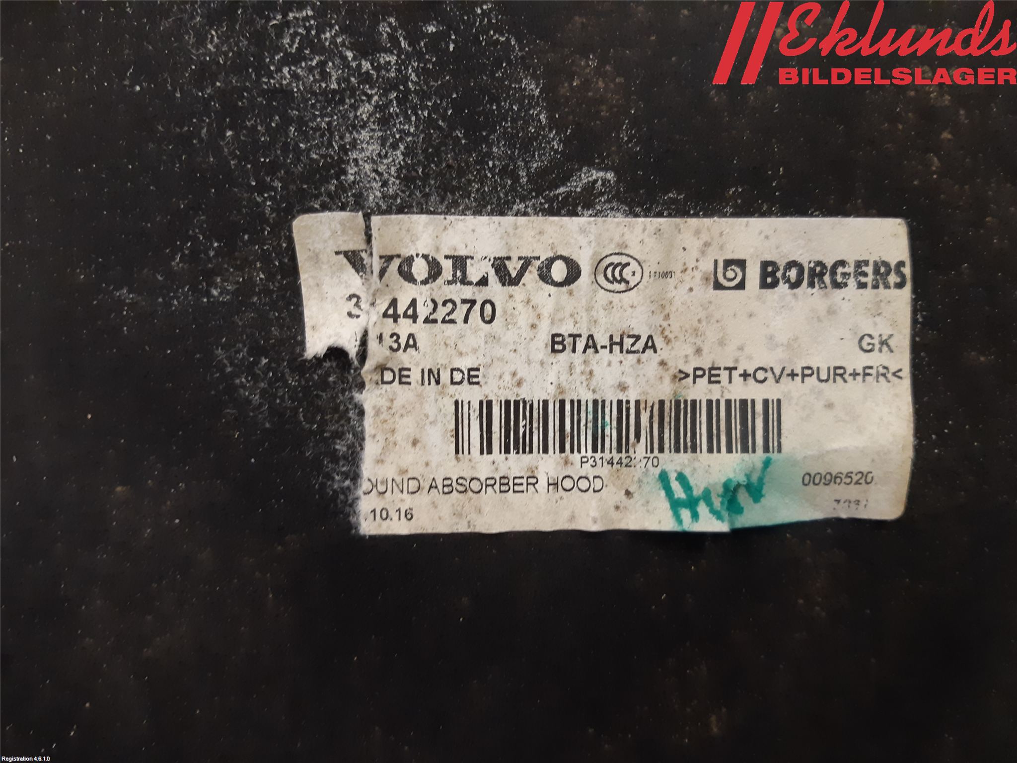 Volvo XC90/RECHARGE 16- Huvisolering