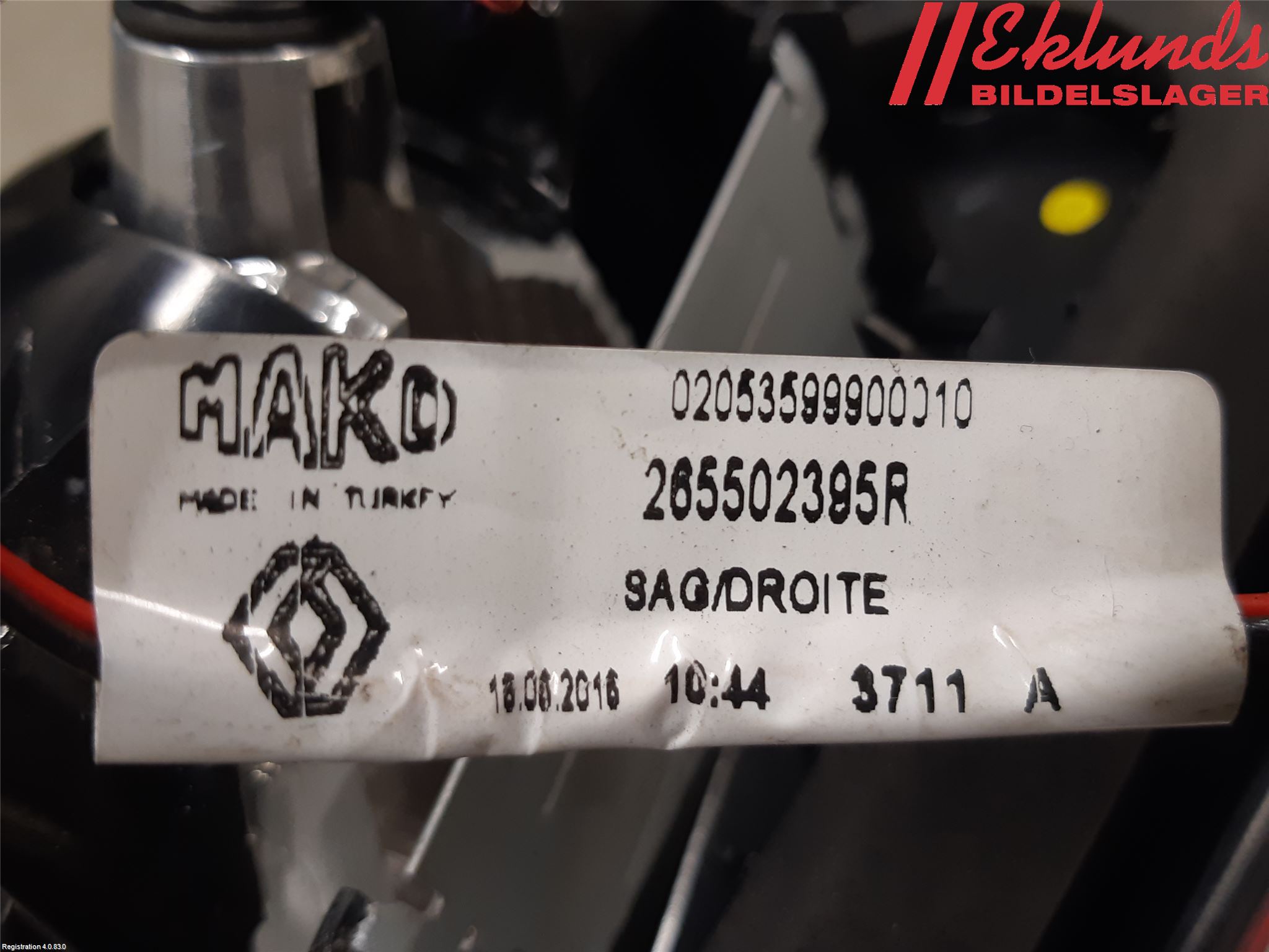 Renault CLIO IV 12-16 Bakljus Lucka Hö