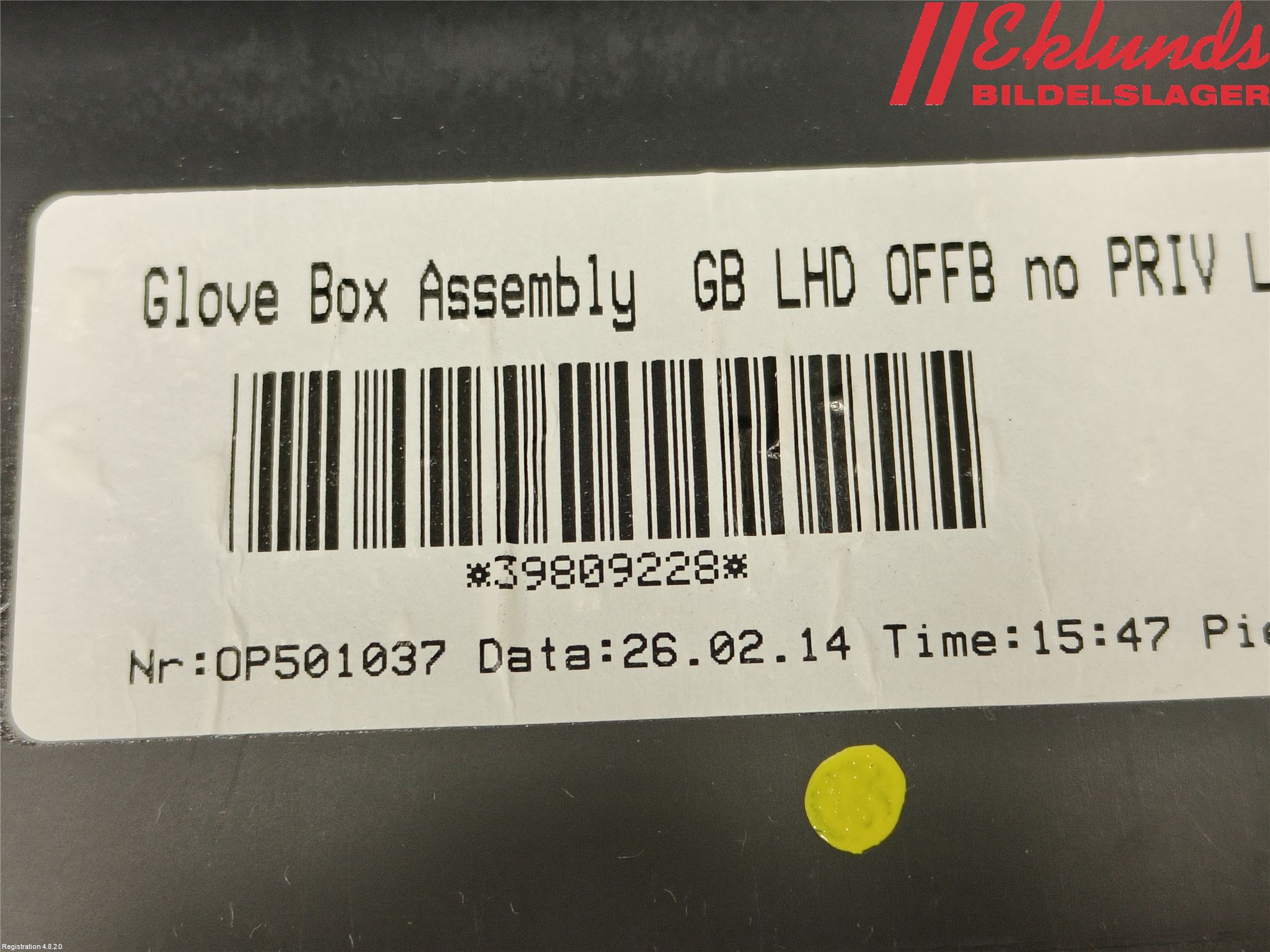 Volvo V60 14-18 Handskfack Insats