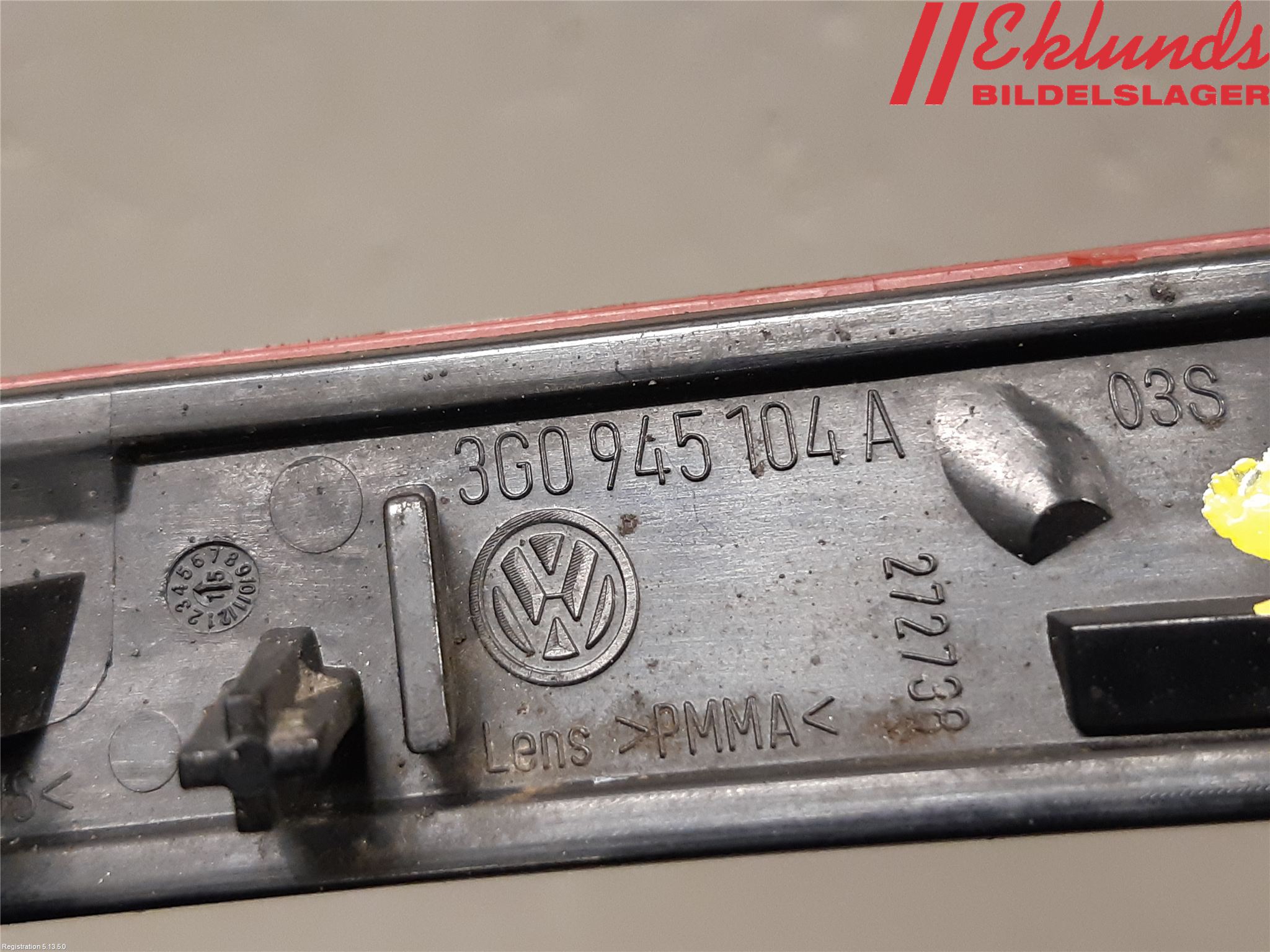 Volkswagen VW PASSAT 15-19 Dimljus/Reflex Bak