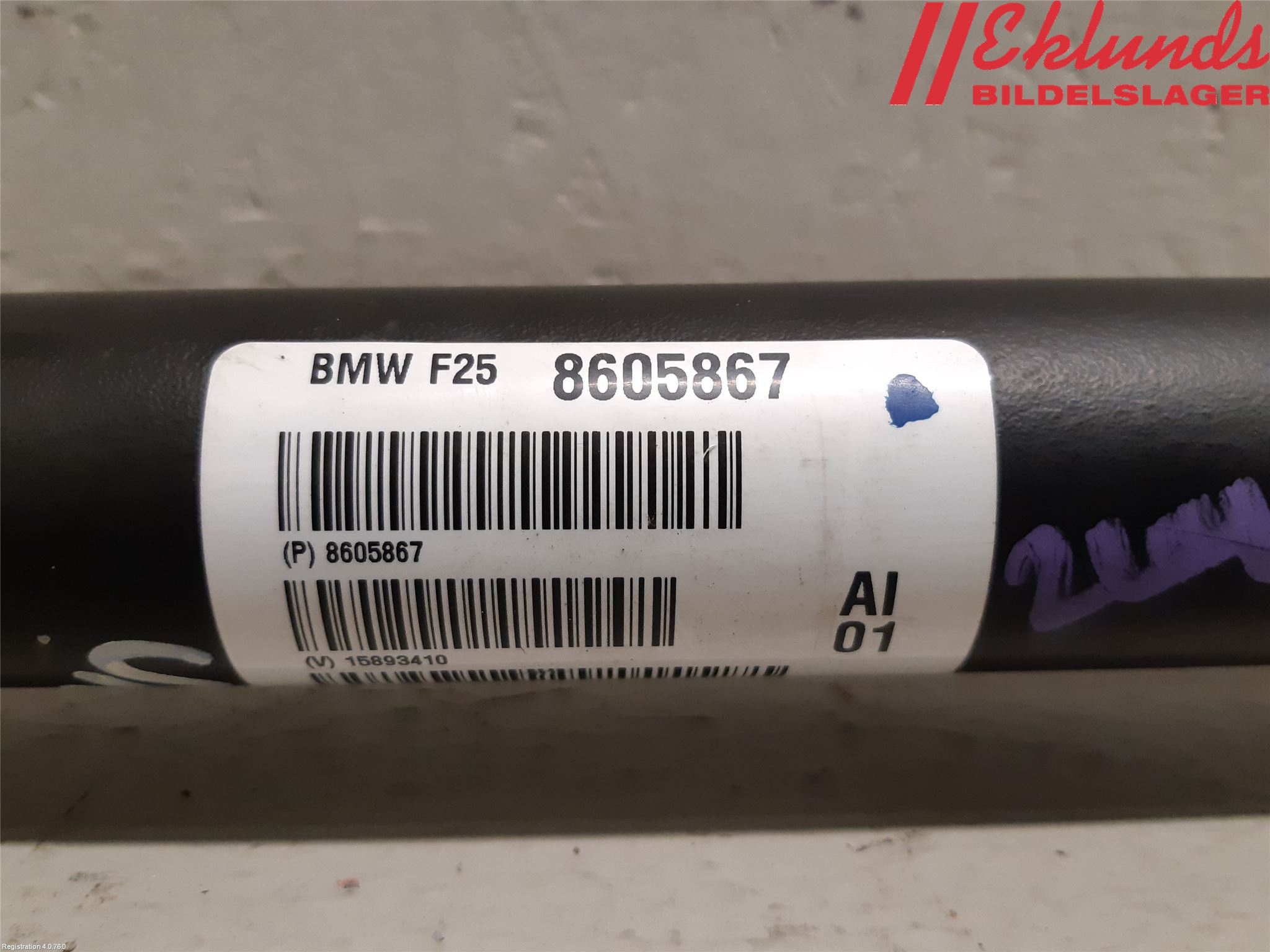 BMW X4 F26 14-18 Mellanaxel Främre 4Wd