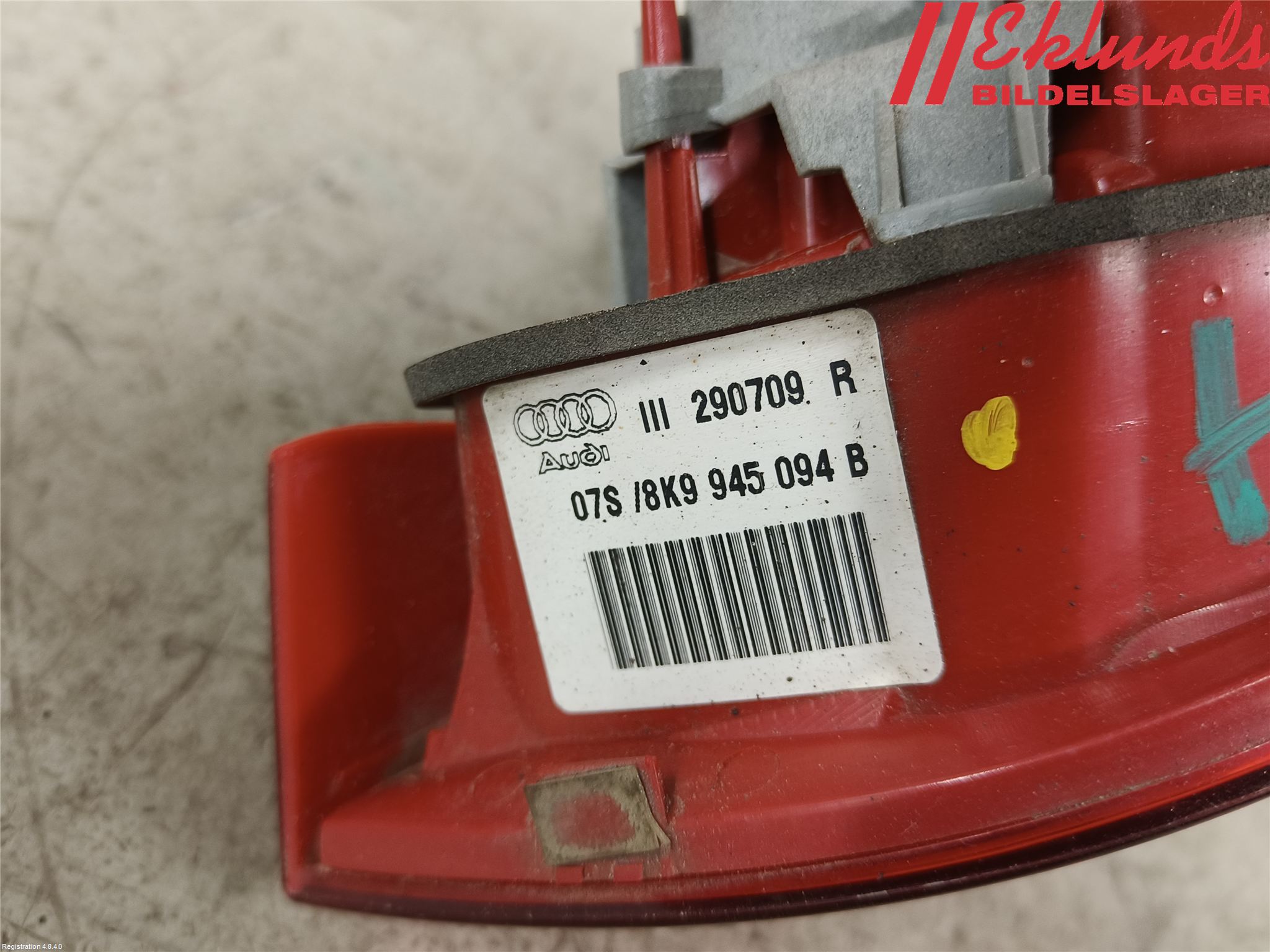 Audi A4/S4 08-11 Bakljus Lucka Hö