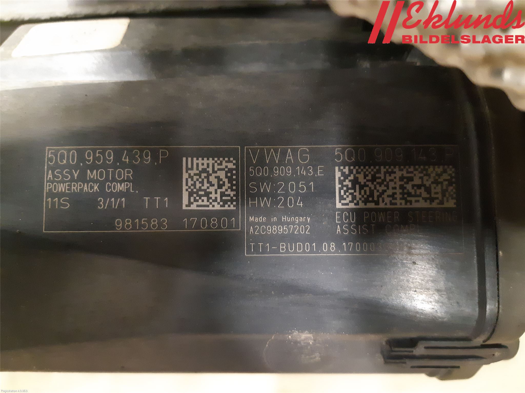 Volkswagen VW PASSAT 15-19 Styrväxel Servo -Snäcka