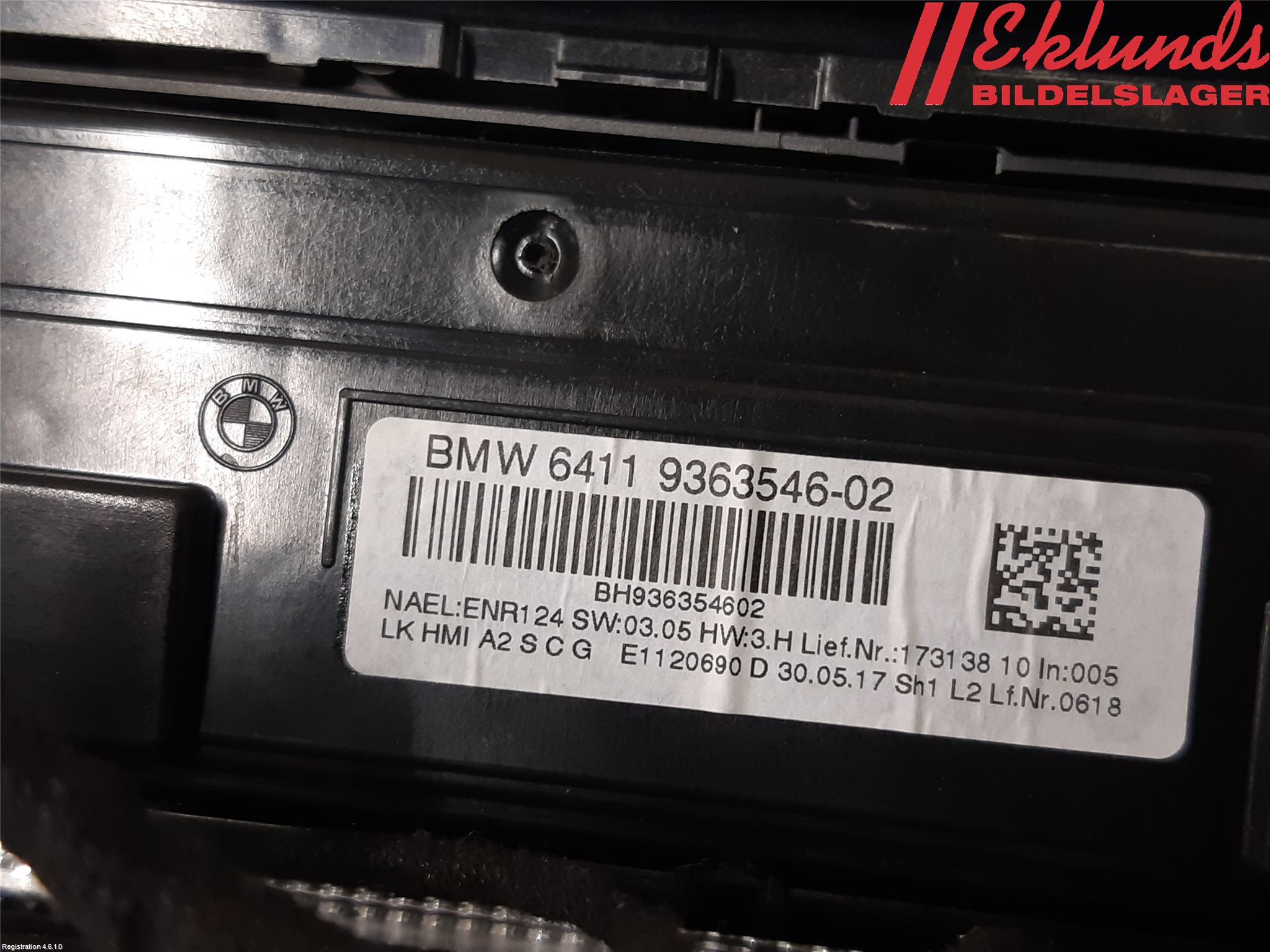 BMW 3 F30/F31/F80 12-19 Ac Styrenhet Ac Manöveren