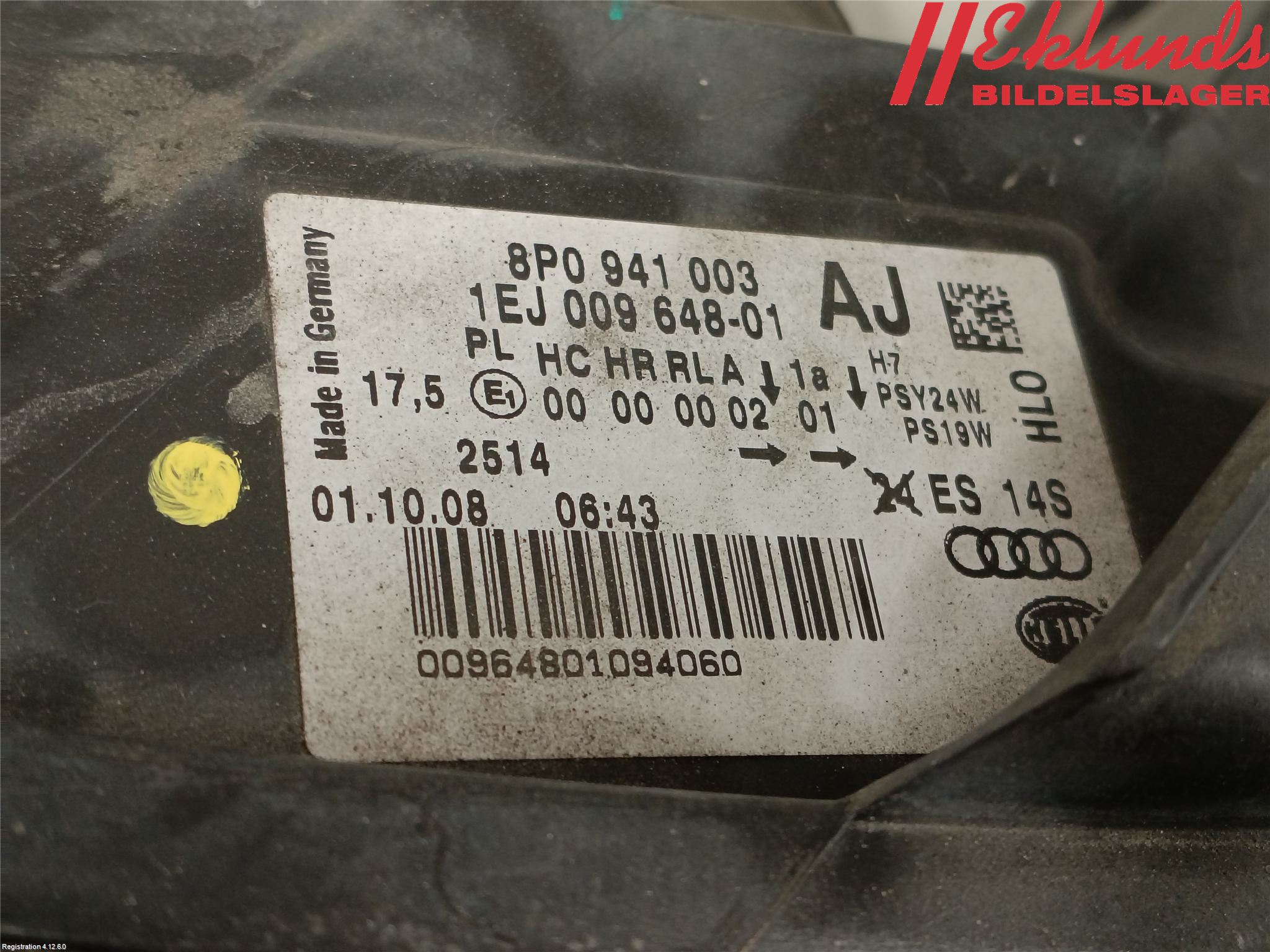 Audi A3/S3 05-13 Strålkastare Vänster
