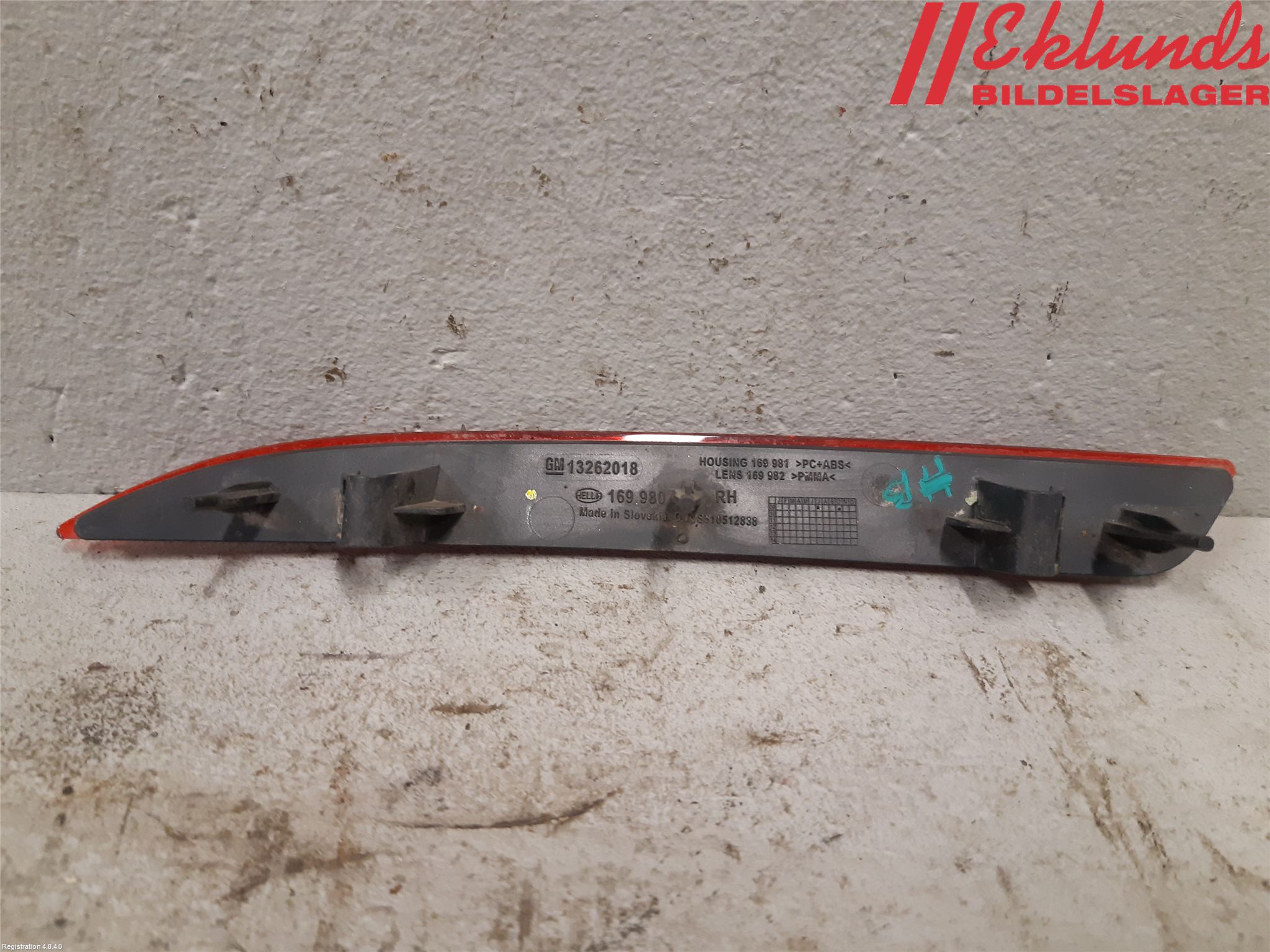 Opel ASTRA J 10-15 Dimljus/Reflex Bak