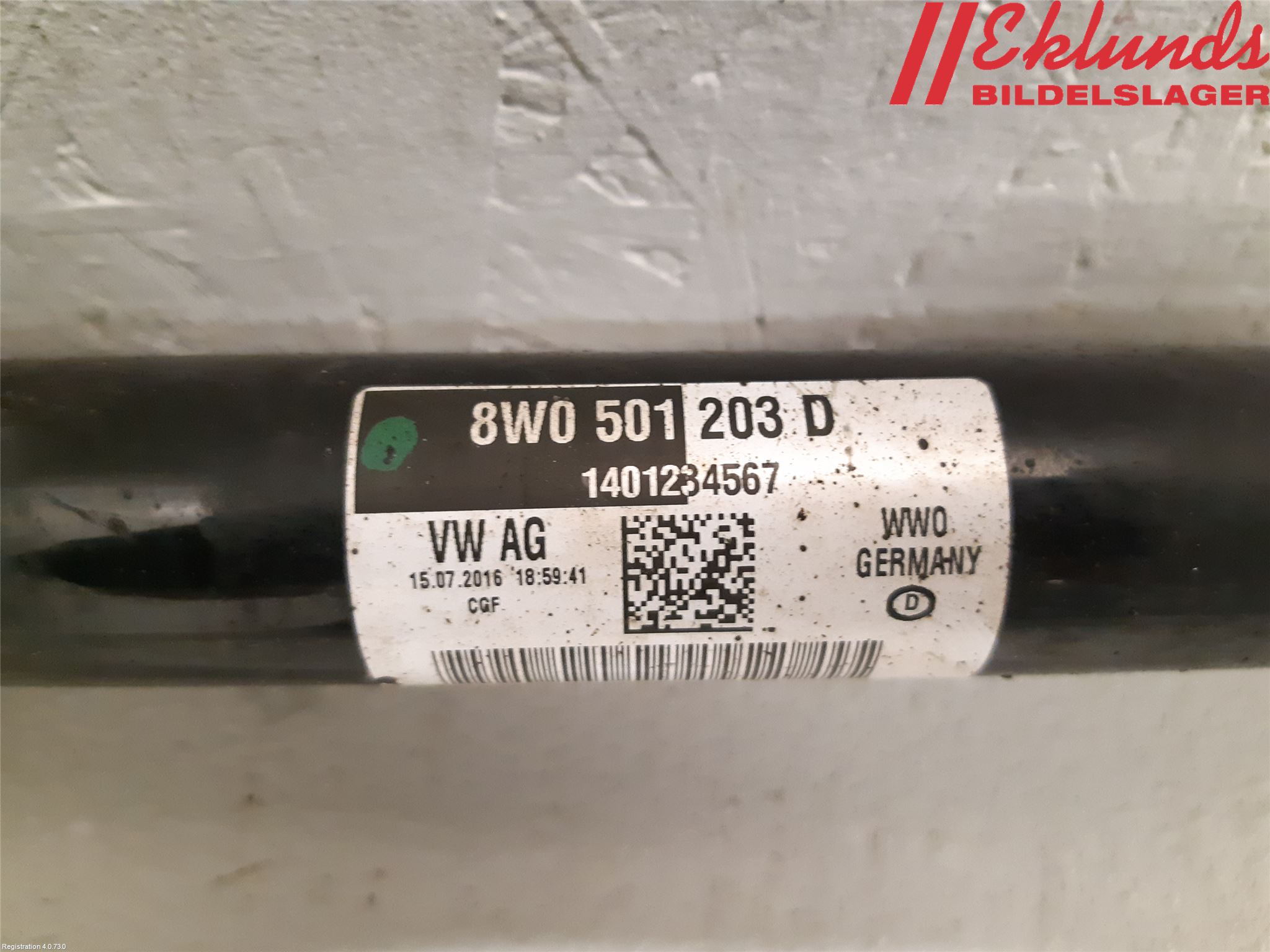 Audi A4/S4 B9 16-19 Drivaxel Bak Vänster