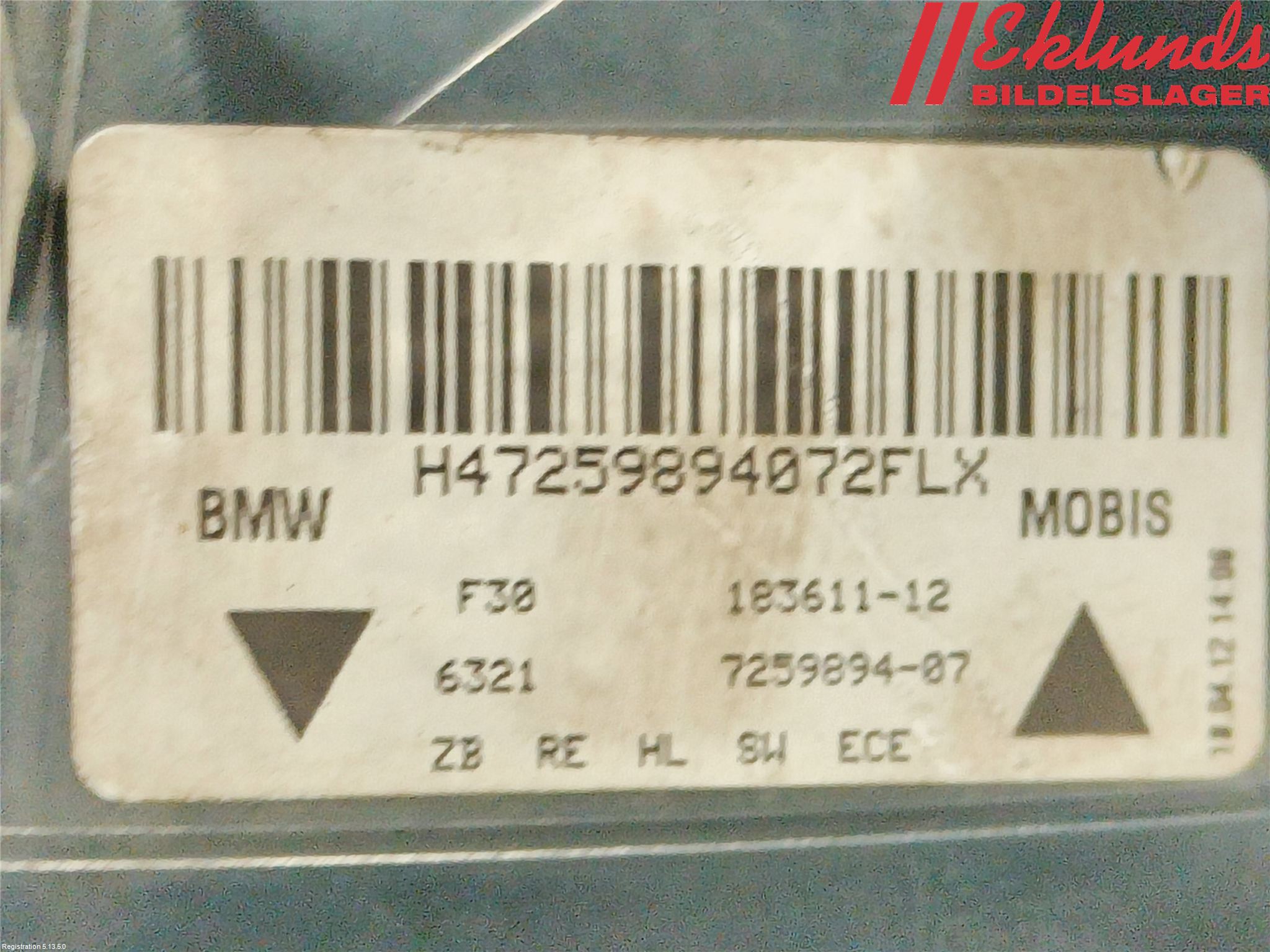 BMW 3 F30/F31/F80 12-19 Bakljus Höger