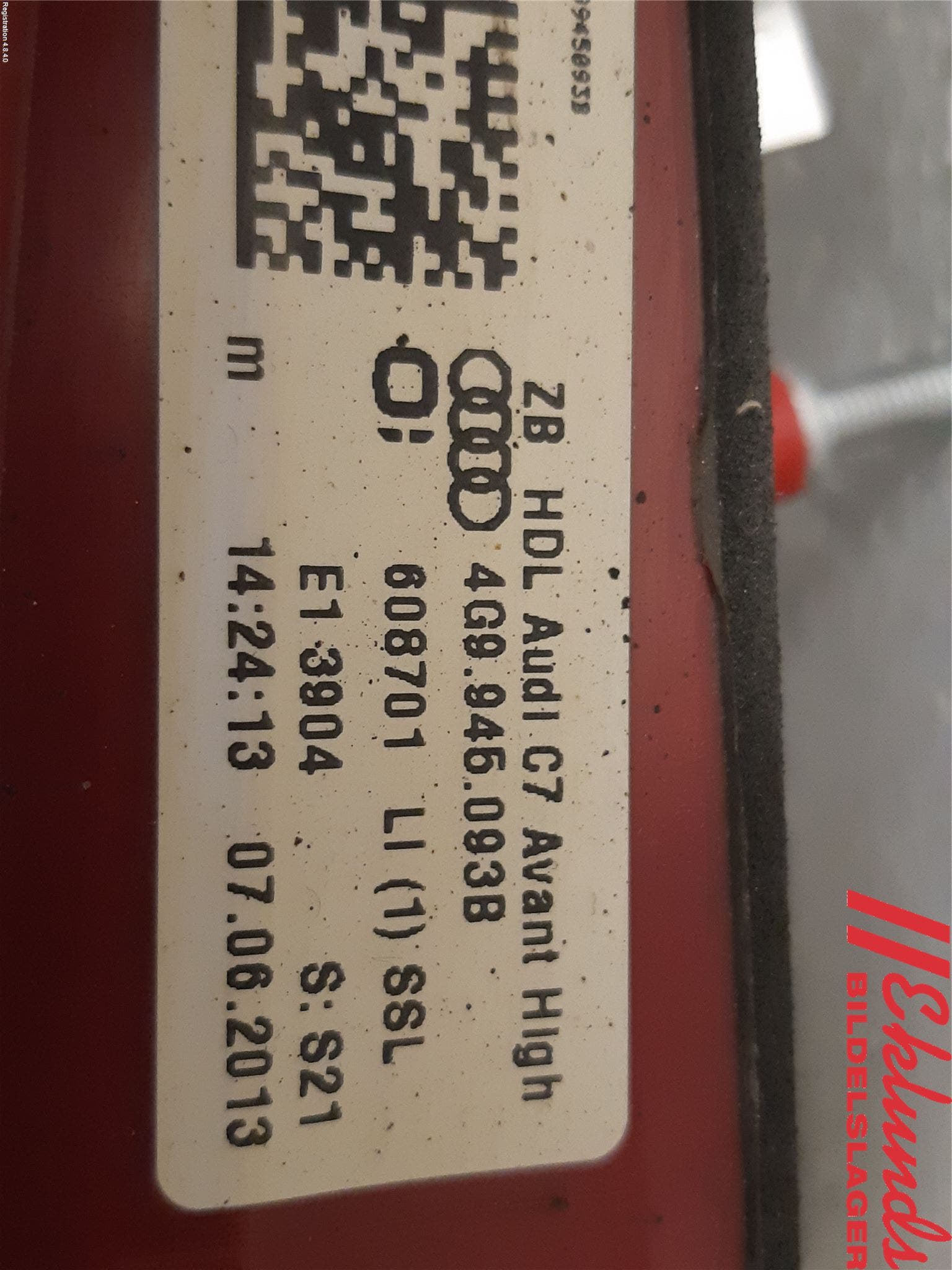 Audi A6/S6 4G 11-18 Bakljus Lucka Vä