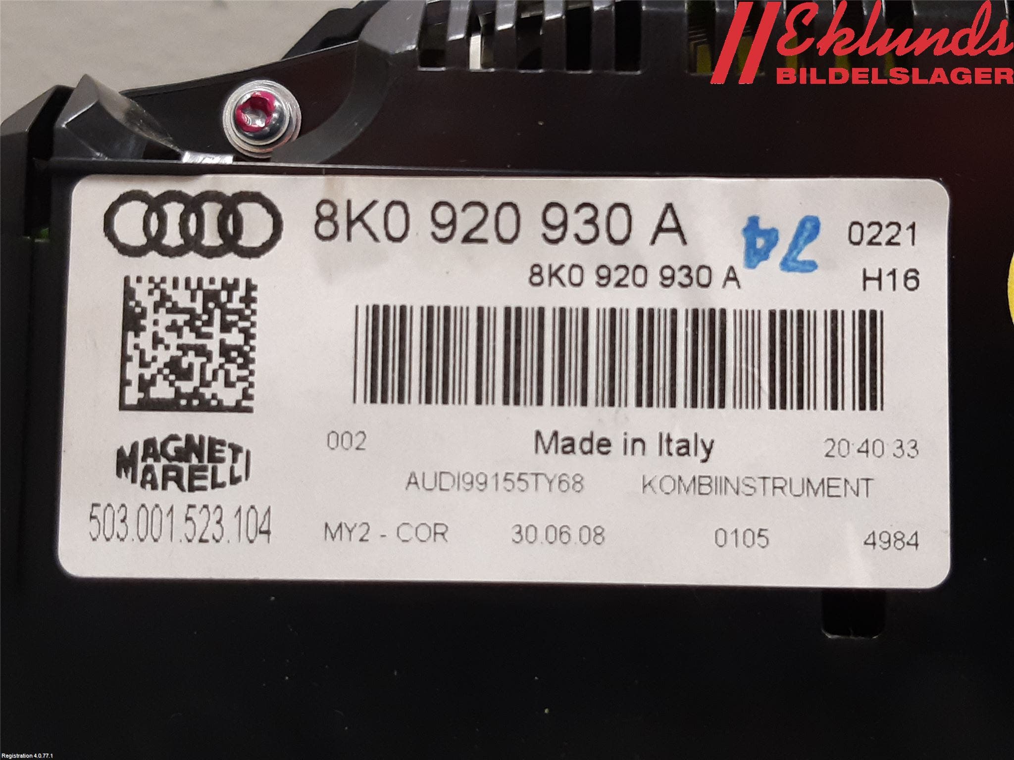 Audi A4/S4 08-11 Instrument Komb