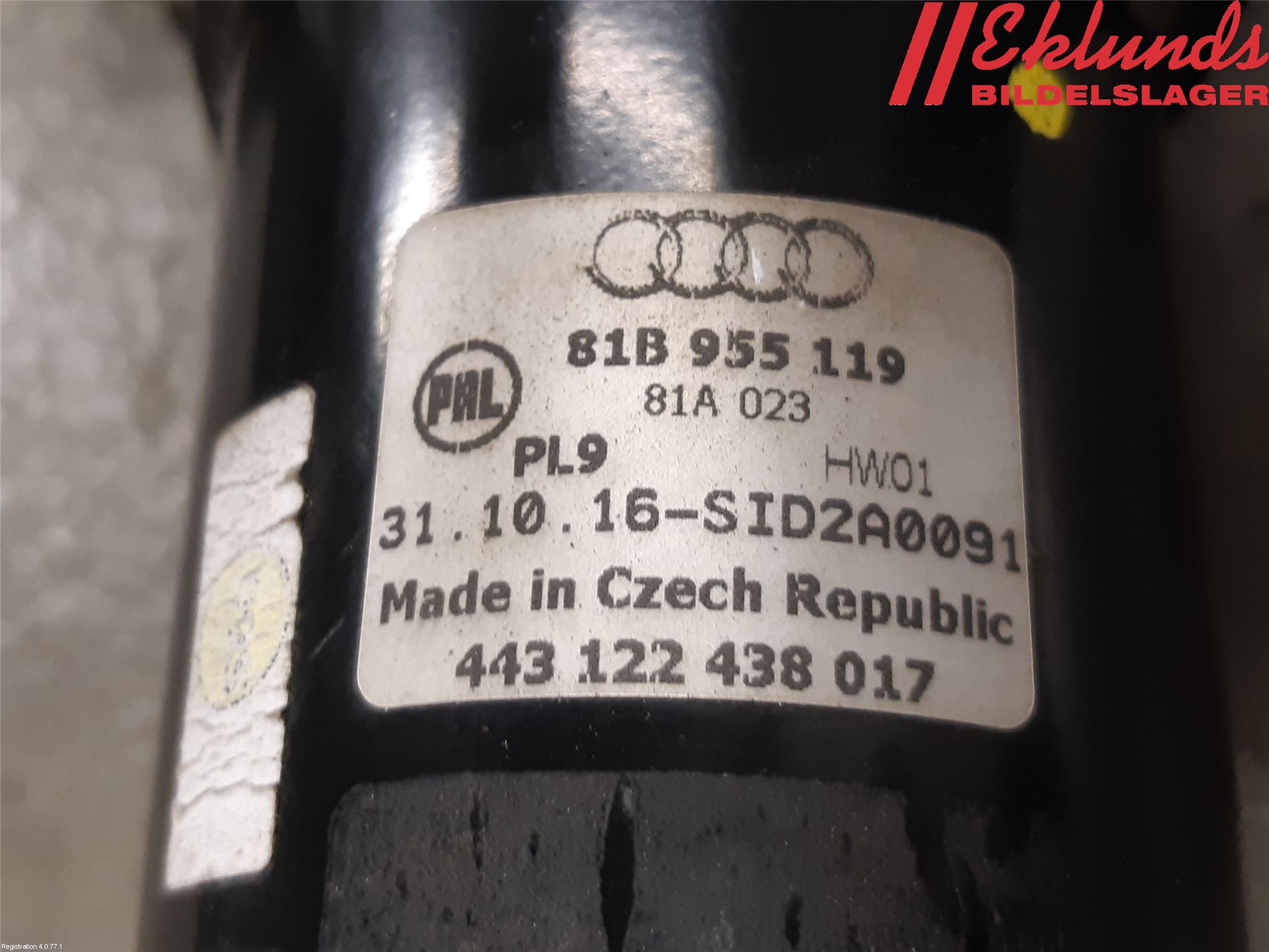 Audi Q2/SQ2 17- Torkarmotor Vindruta