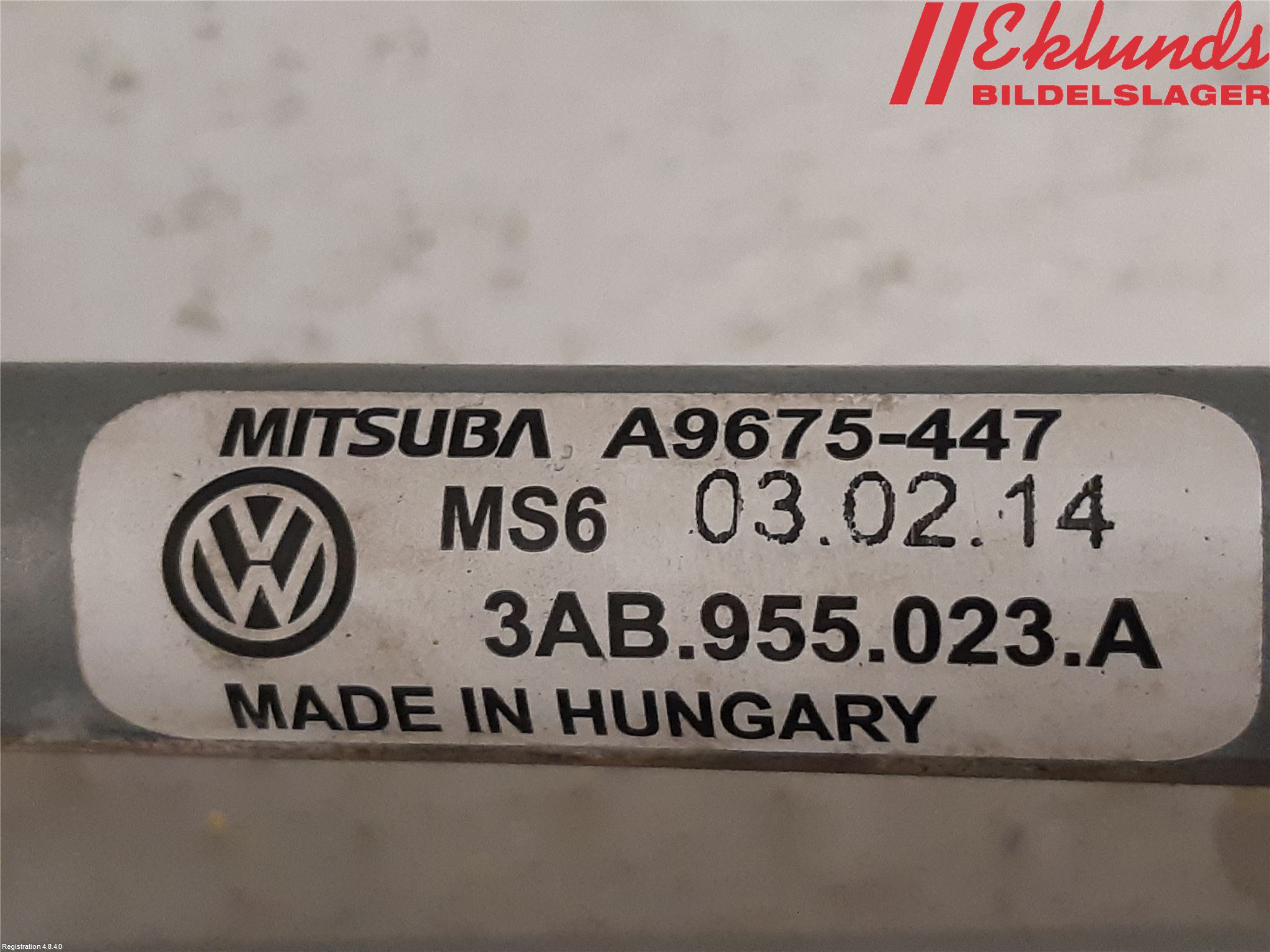 Volkswagen VW PASSAT 11-14 Torkarmekanism Vindruta