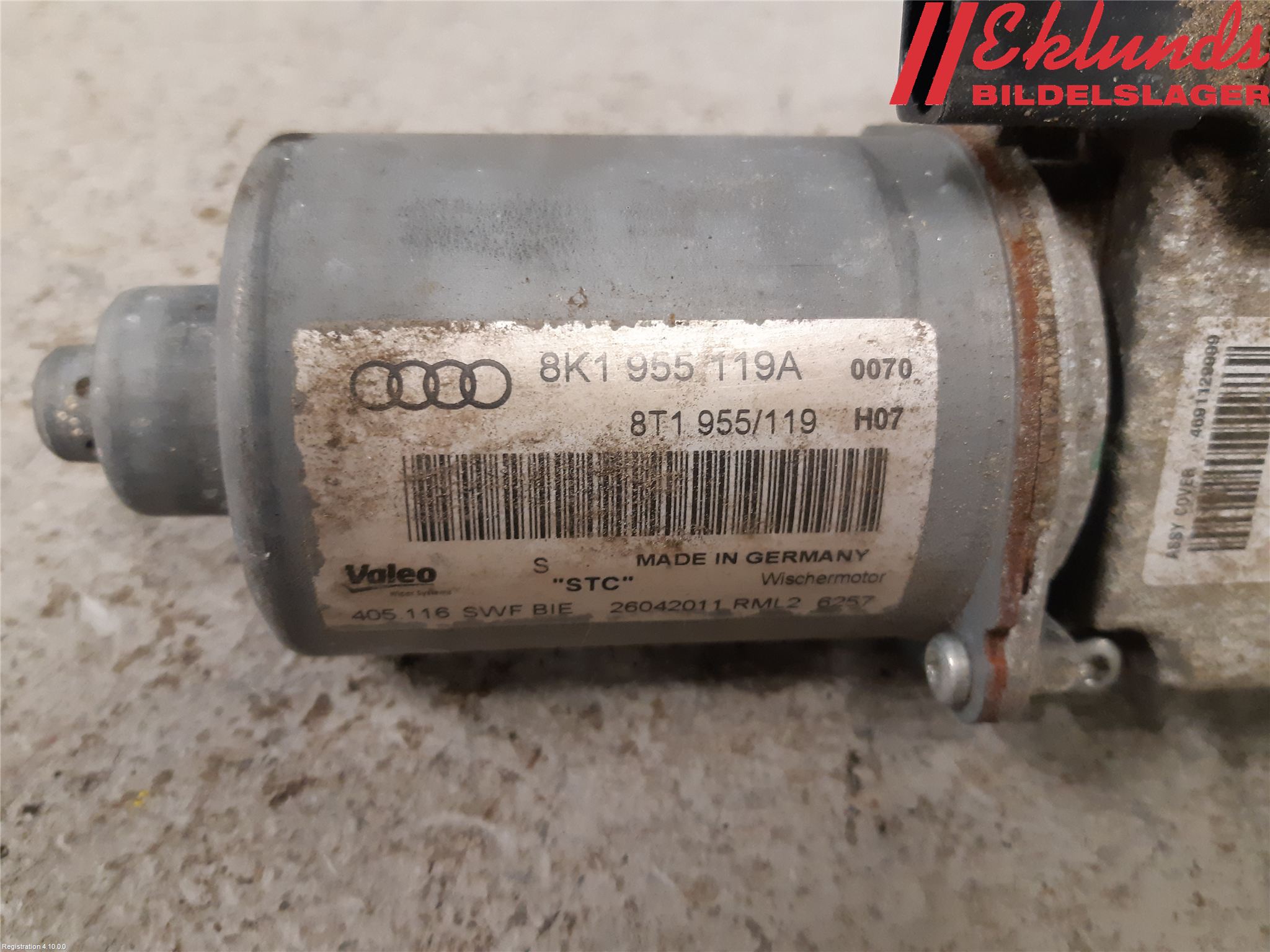 Audi A4/S4 08-11 Torkarmotor Vindruta