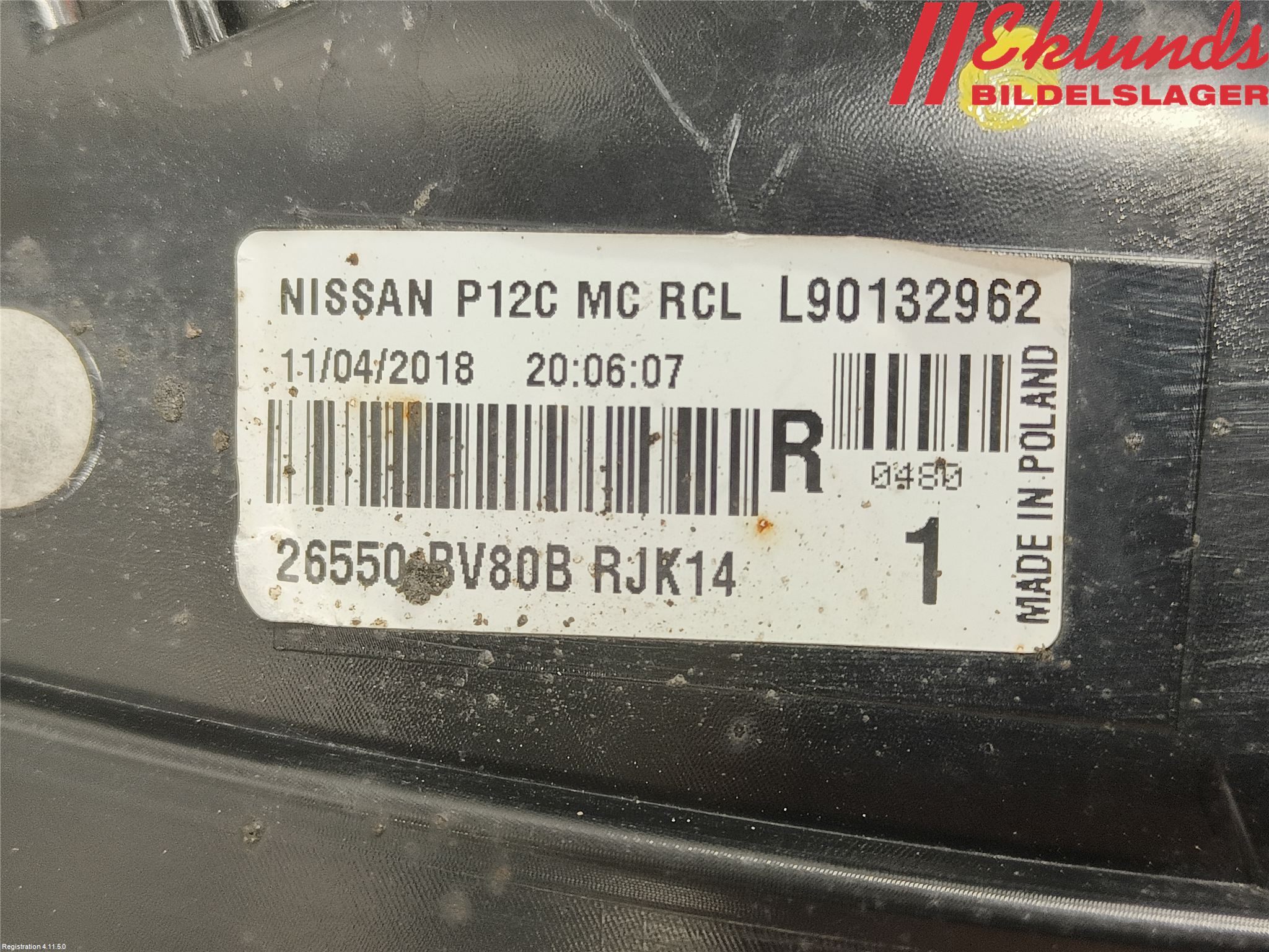 Nissan JUKE 14-19 Bakljus Höger