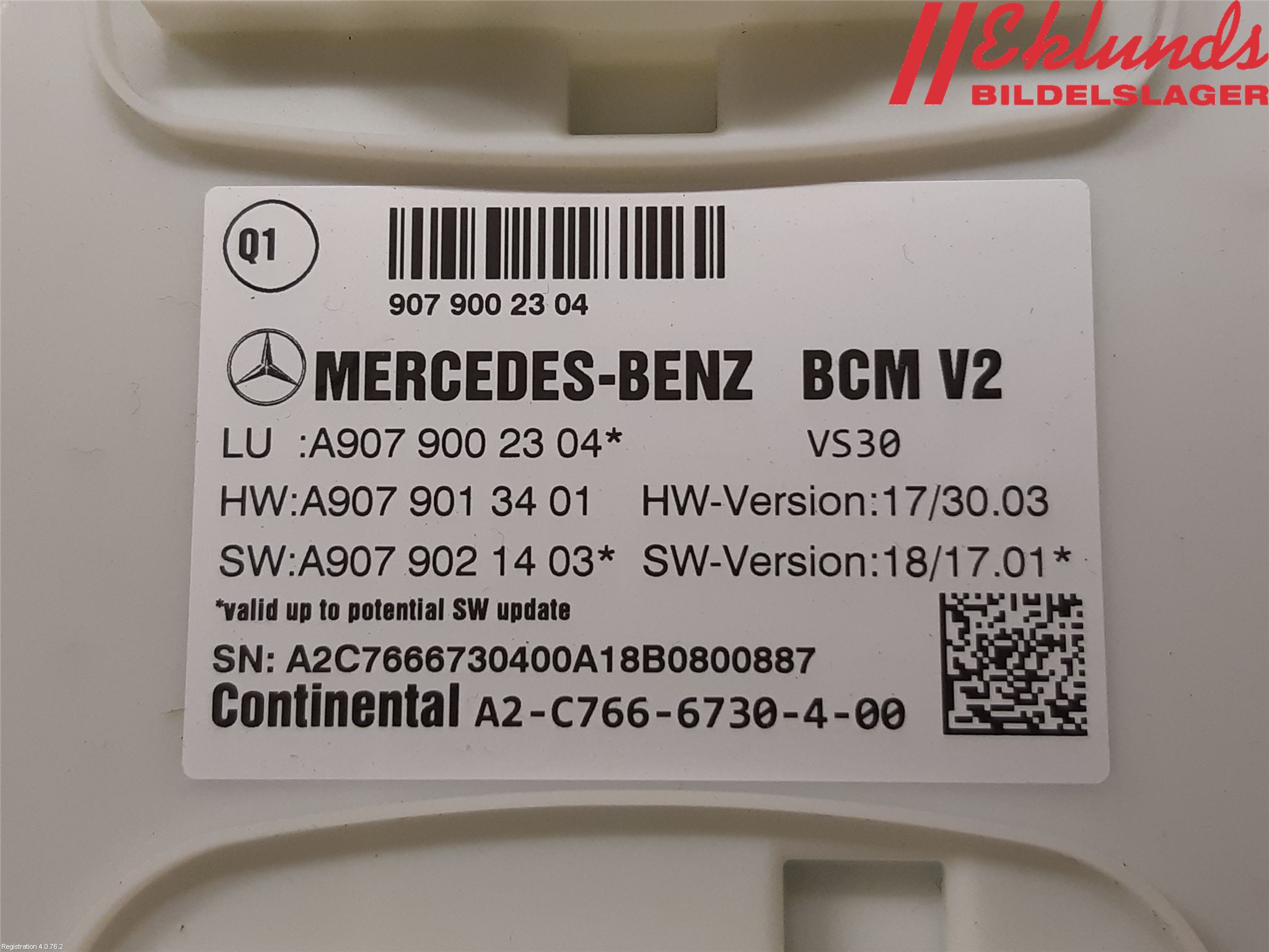 Mercedes-Benz MB SPRINTER (W907/W910) 19- Styrenhet Övrigt