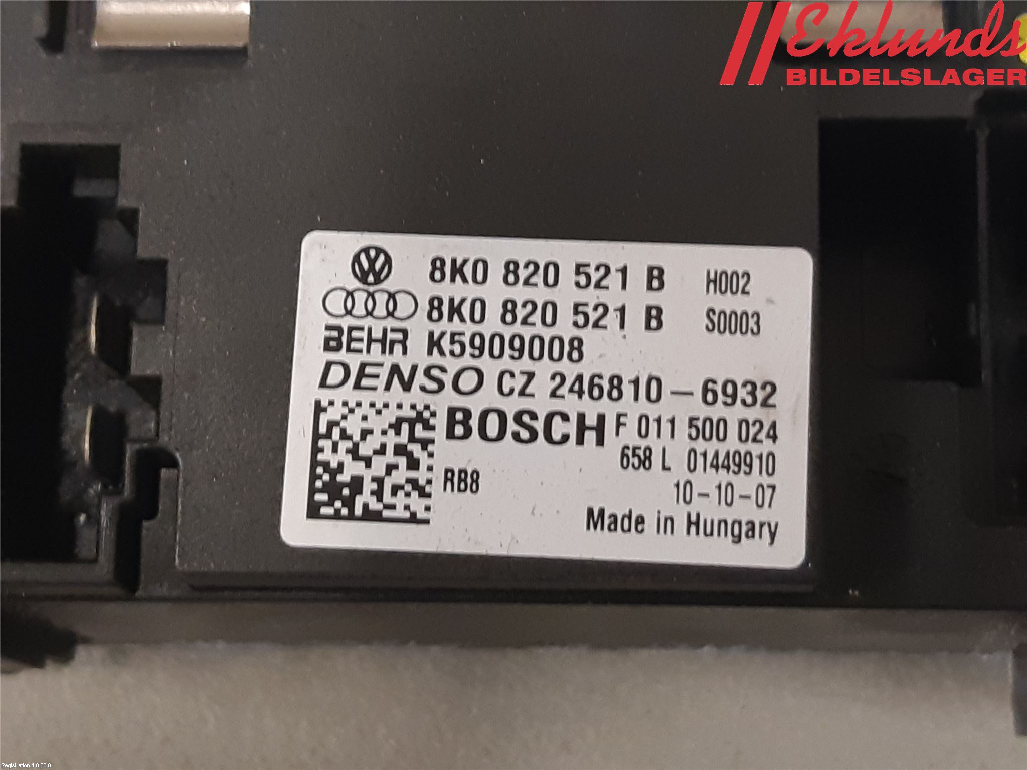 Audi A4/S4 08-11 Värmefläktsmotstånd