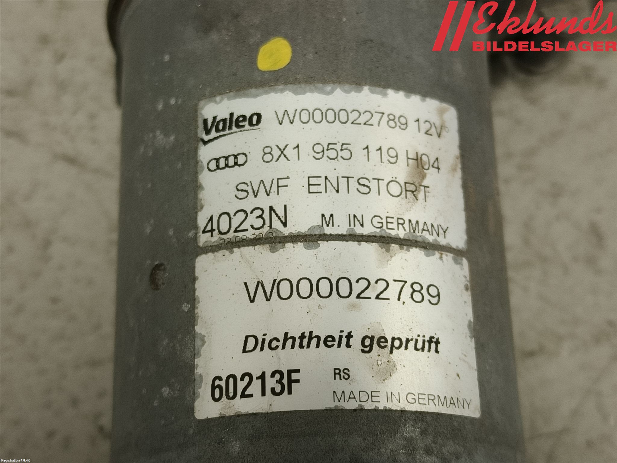 Audi A1/S1 11-18 Torkarmotor Vindruta