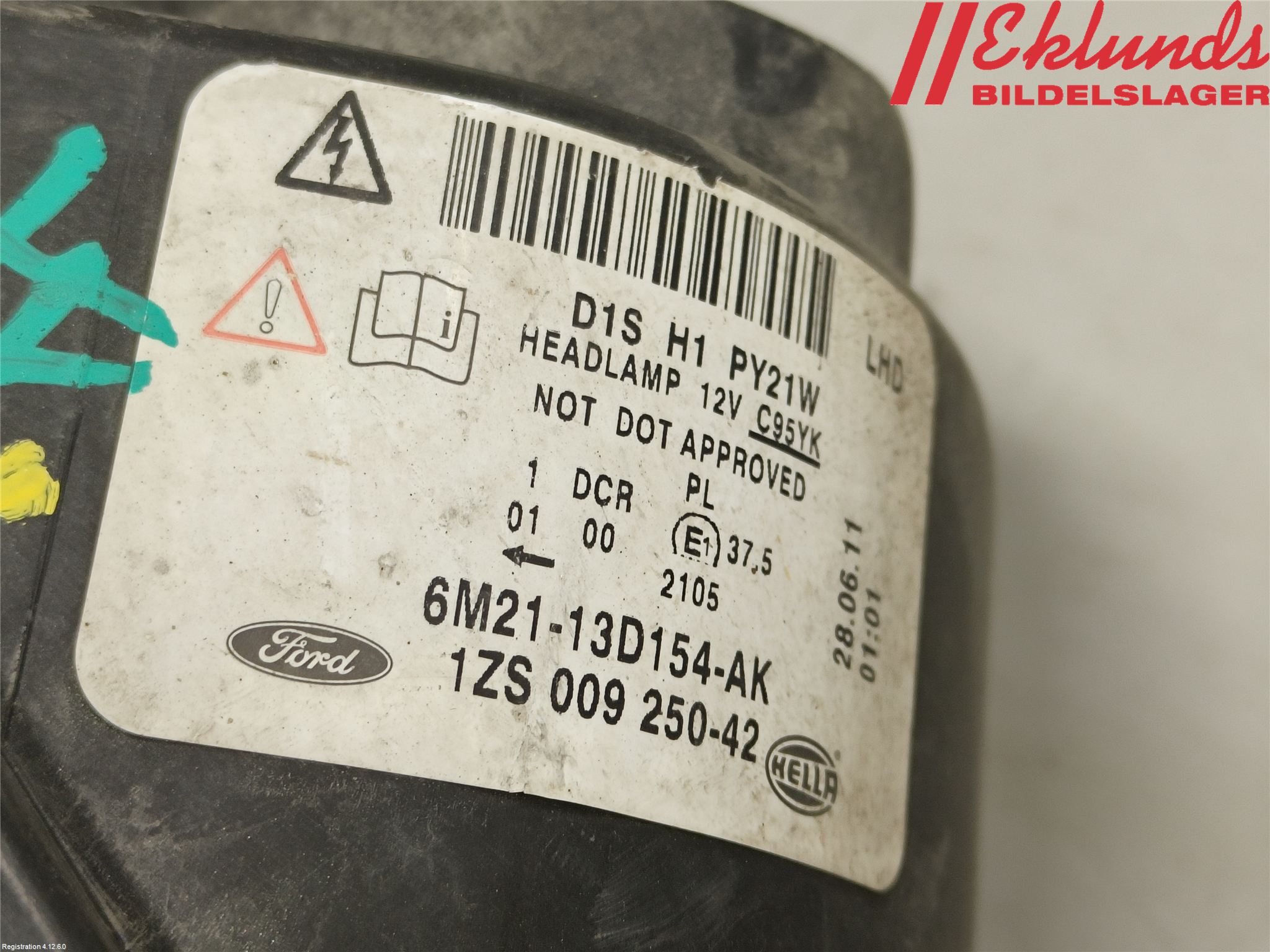 Ford S-MAX 06-15 Strålkastare Höger