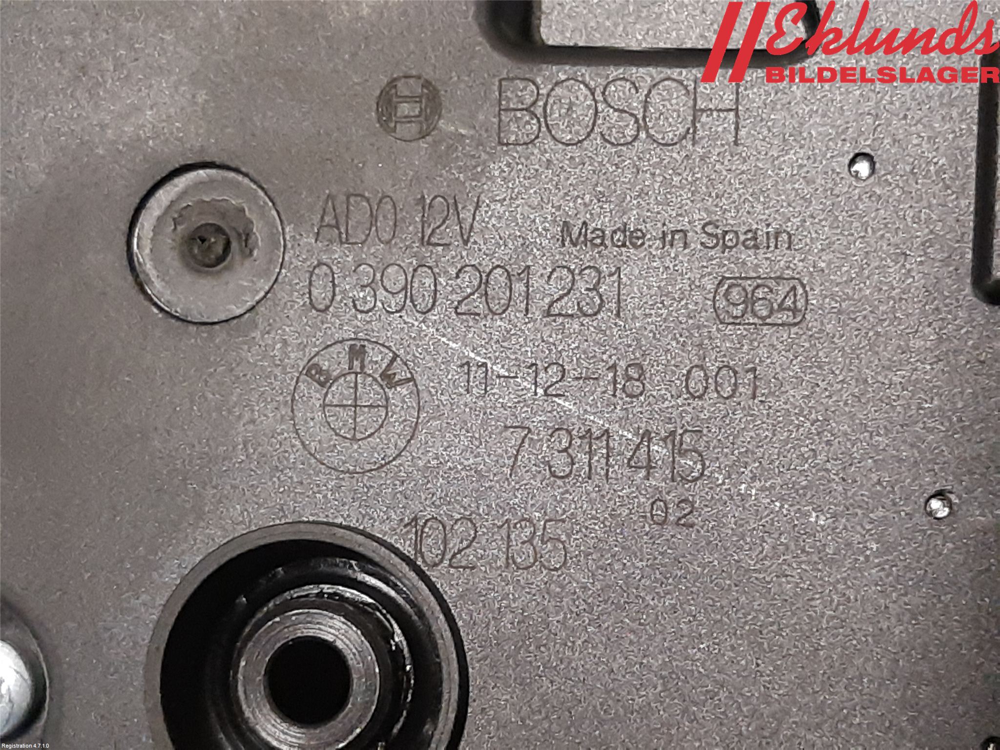 BMW 3 F30/F31/F80 12-19 Torkarmotor Baklucka