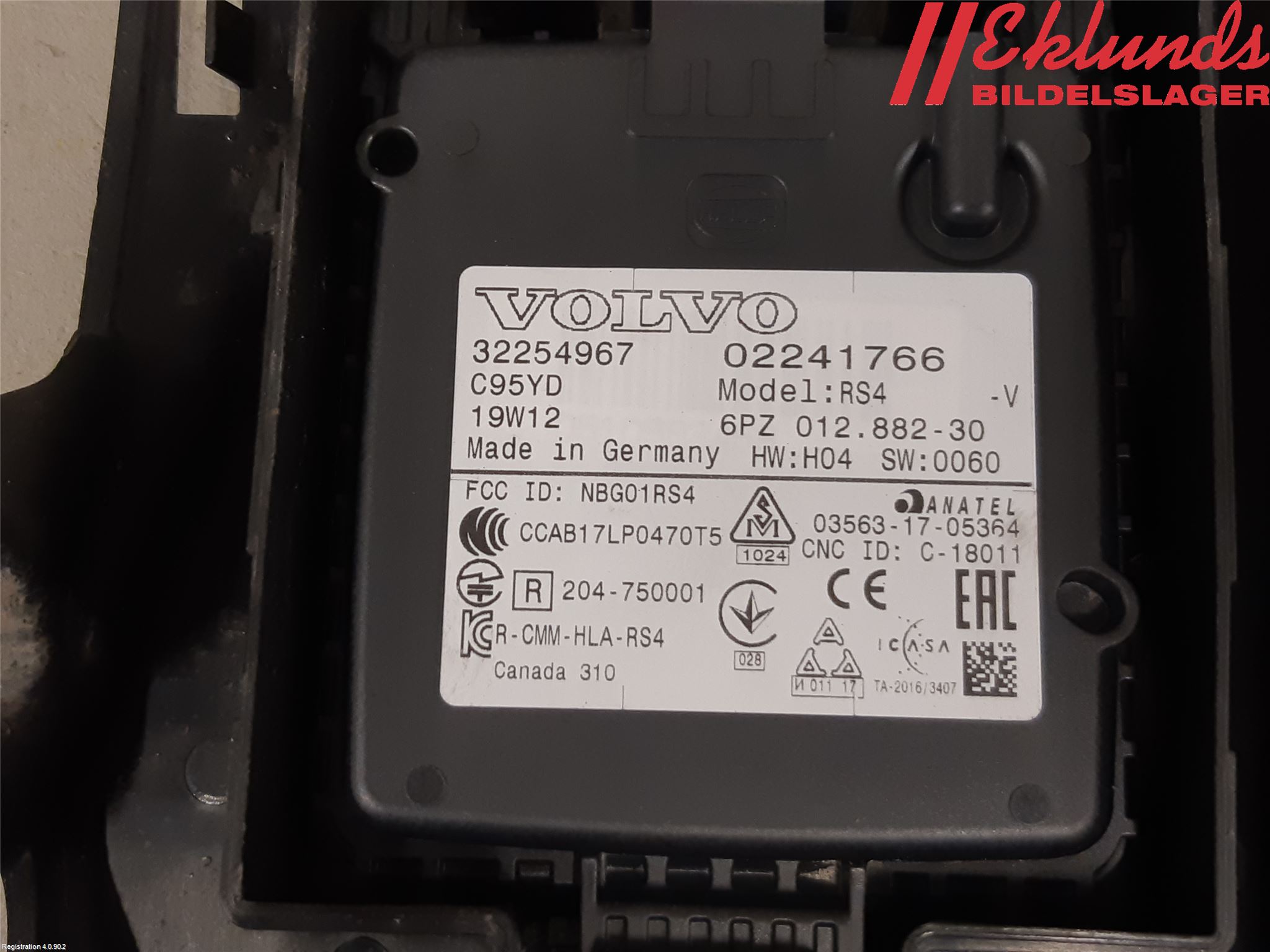 Volvo S60 19- Sensor Aktivt Kollisionsskydd