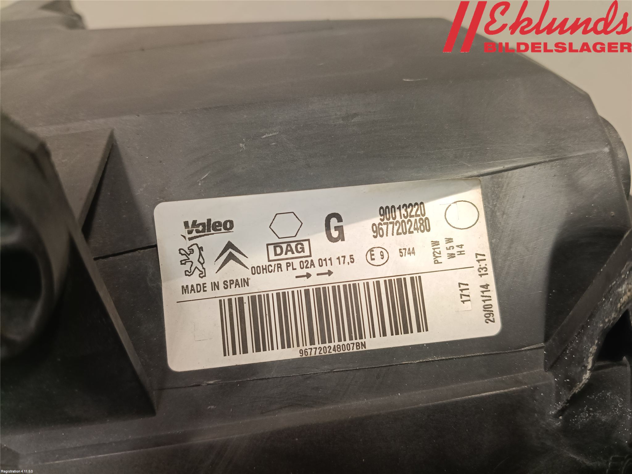 Peugeot PARTNER 08-15 Strålkastare Vänster